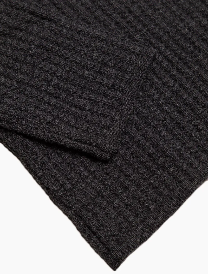 Charcoal Waffle Knit Wool & Cashmere Jumper