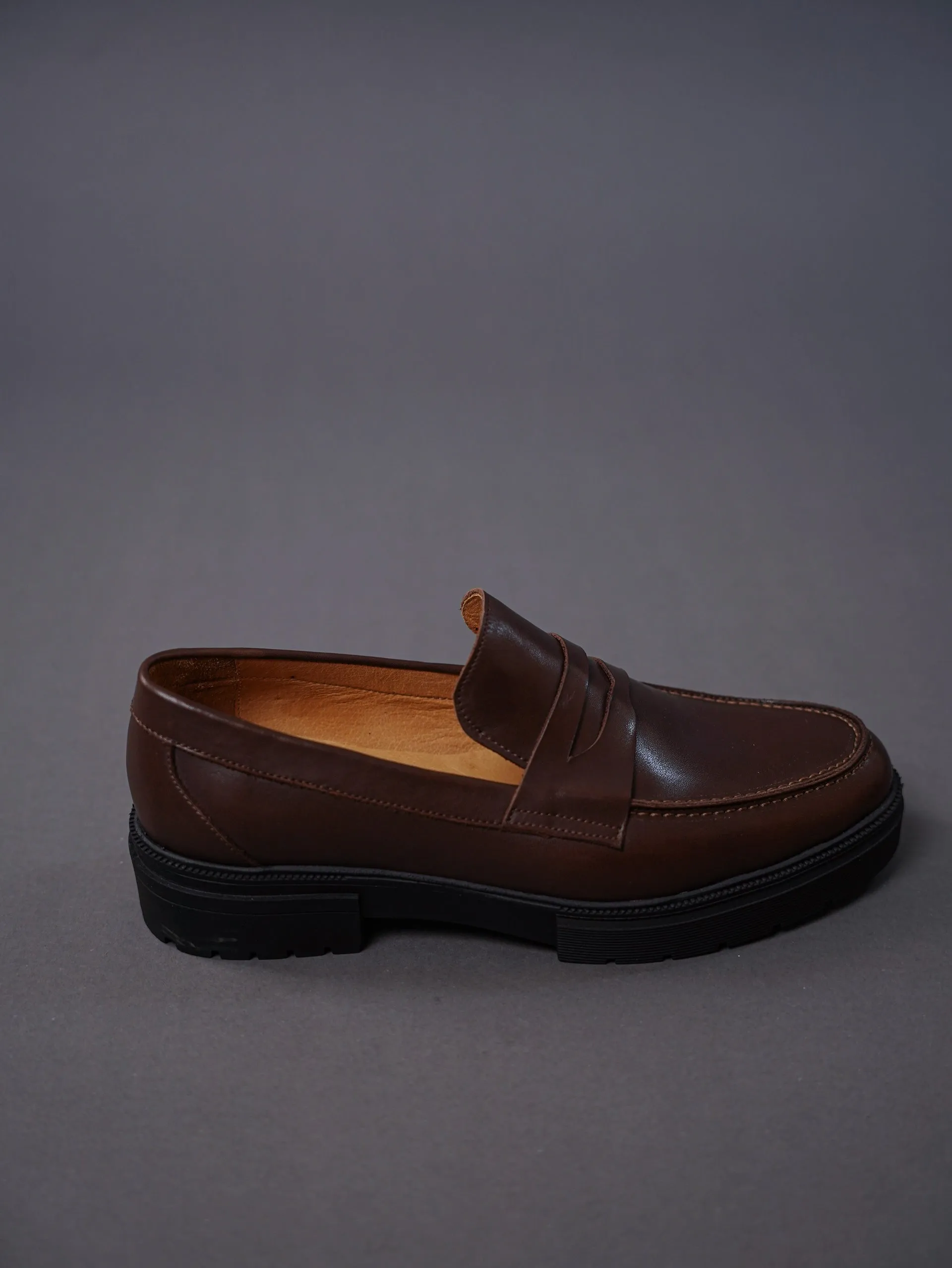 Chunky loafer-brwon