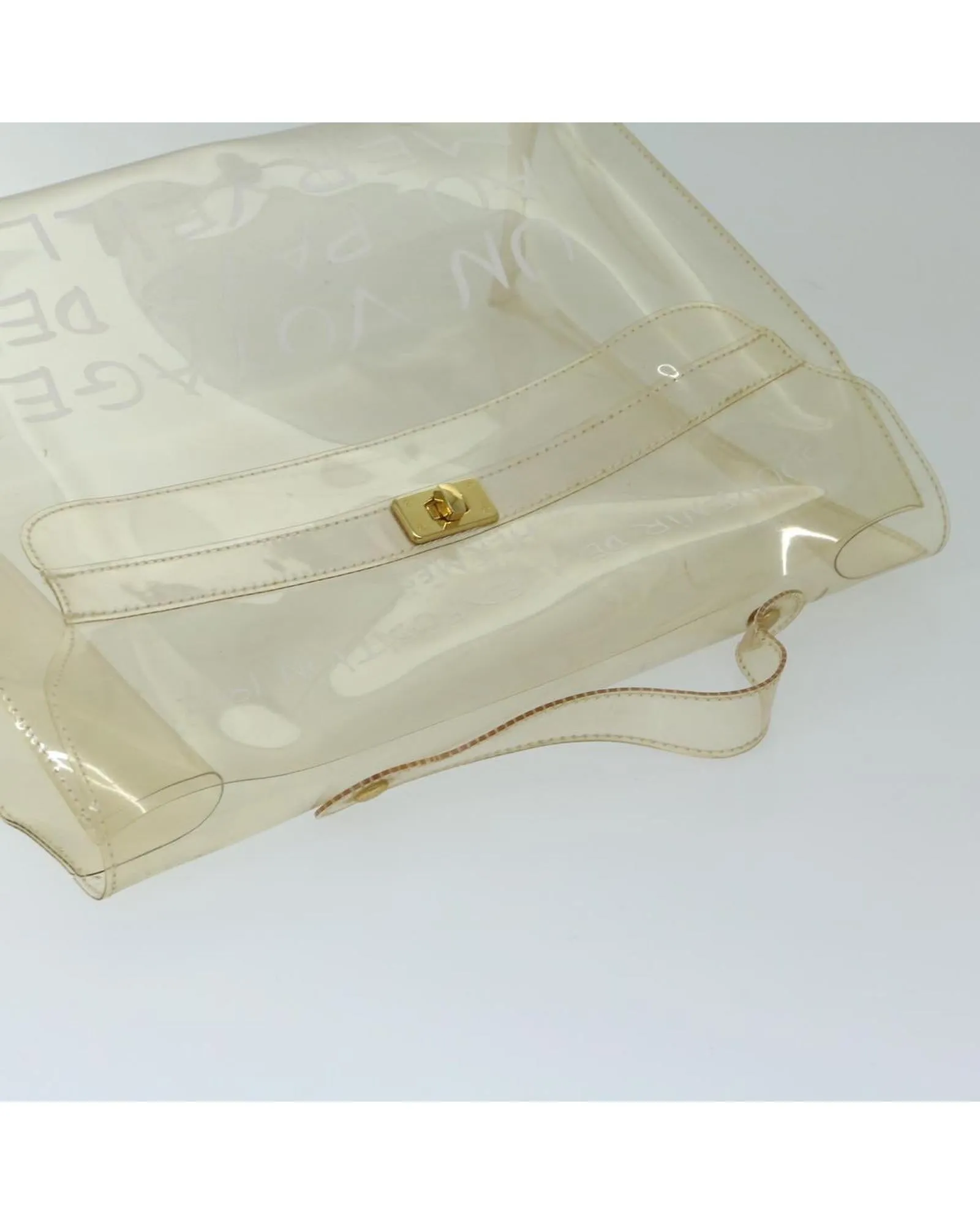 Clear Vinyl Handbag with Kelly-inspired Design by Luxury Designer