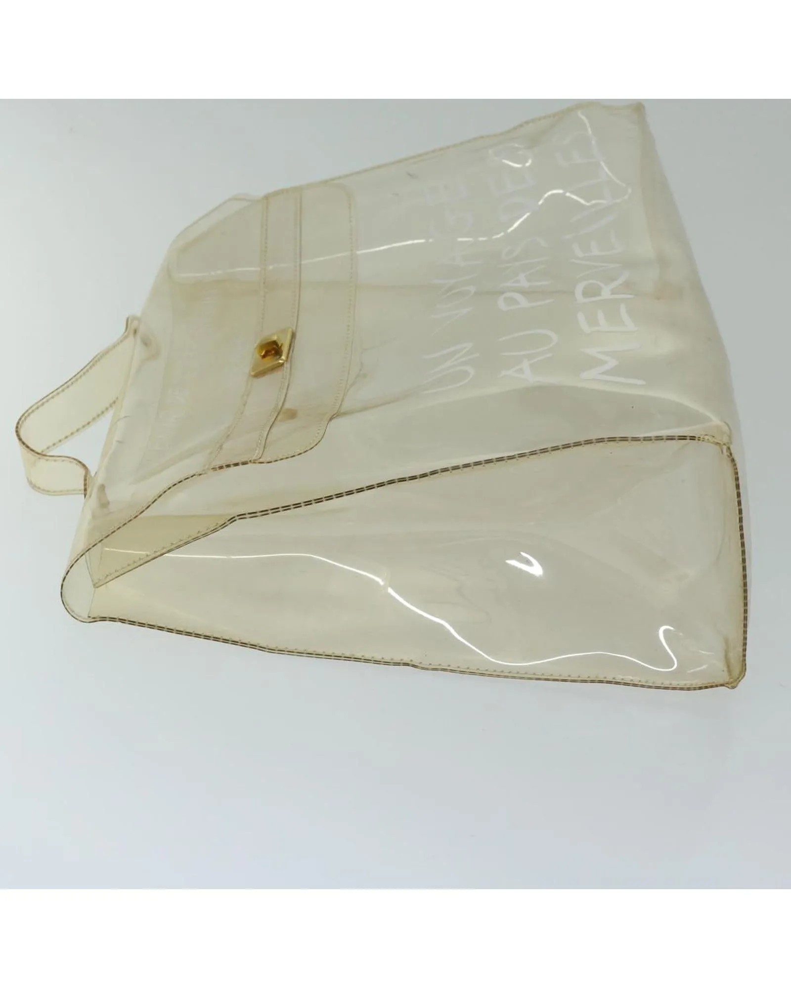 Clear Vinyl Handbag with Kelly-inspired Design by Luxury Designer