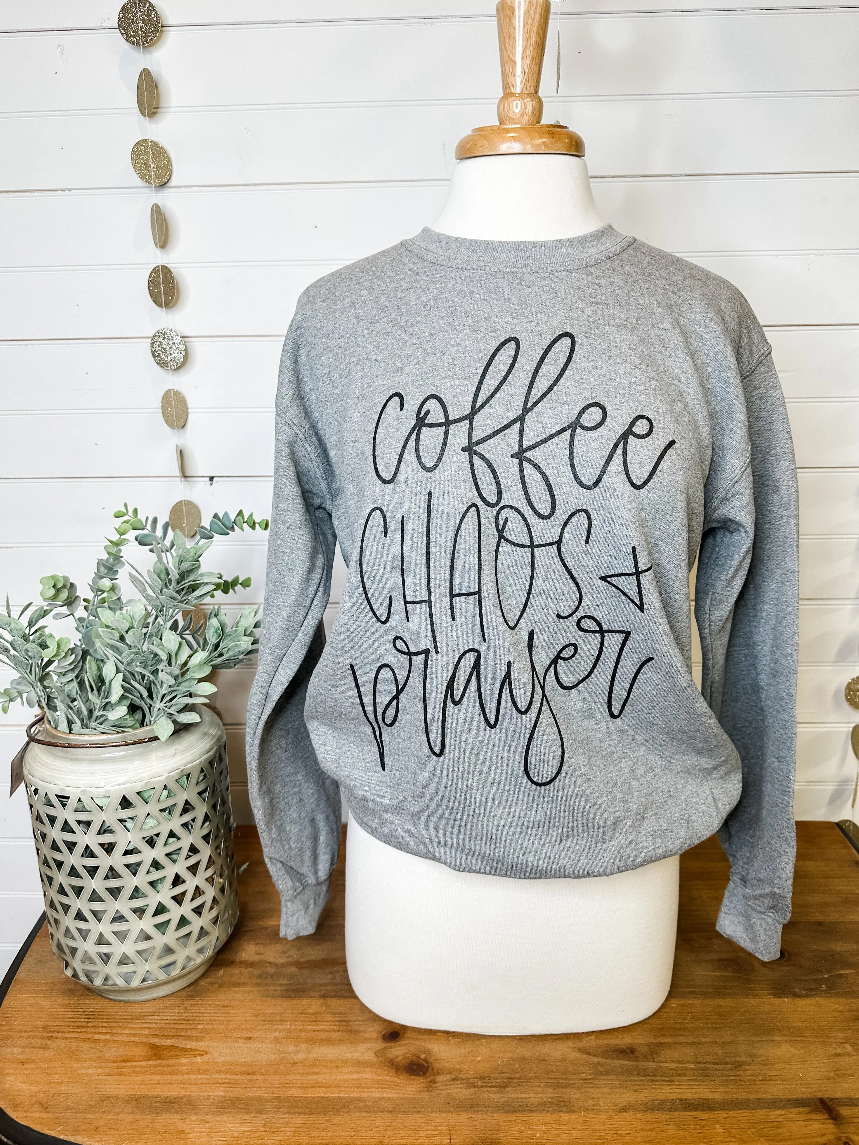 Coffee Chaos And Prayer Pullover