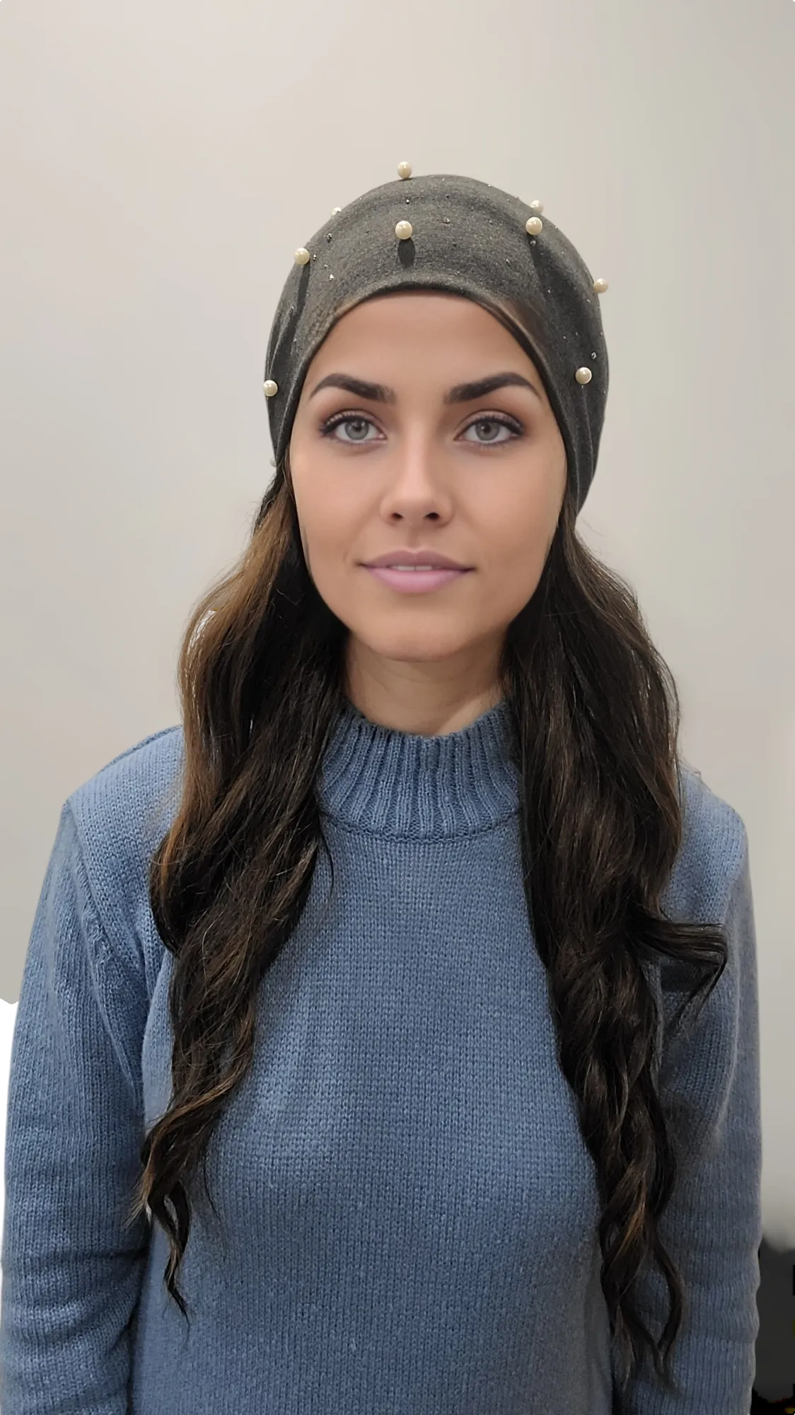 Cotton Beanie with Pearls