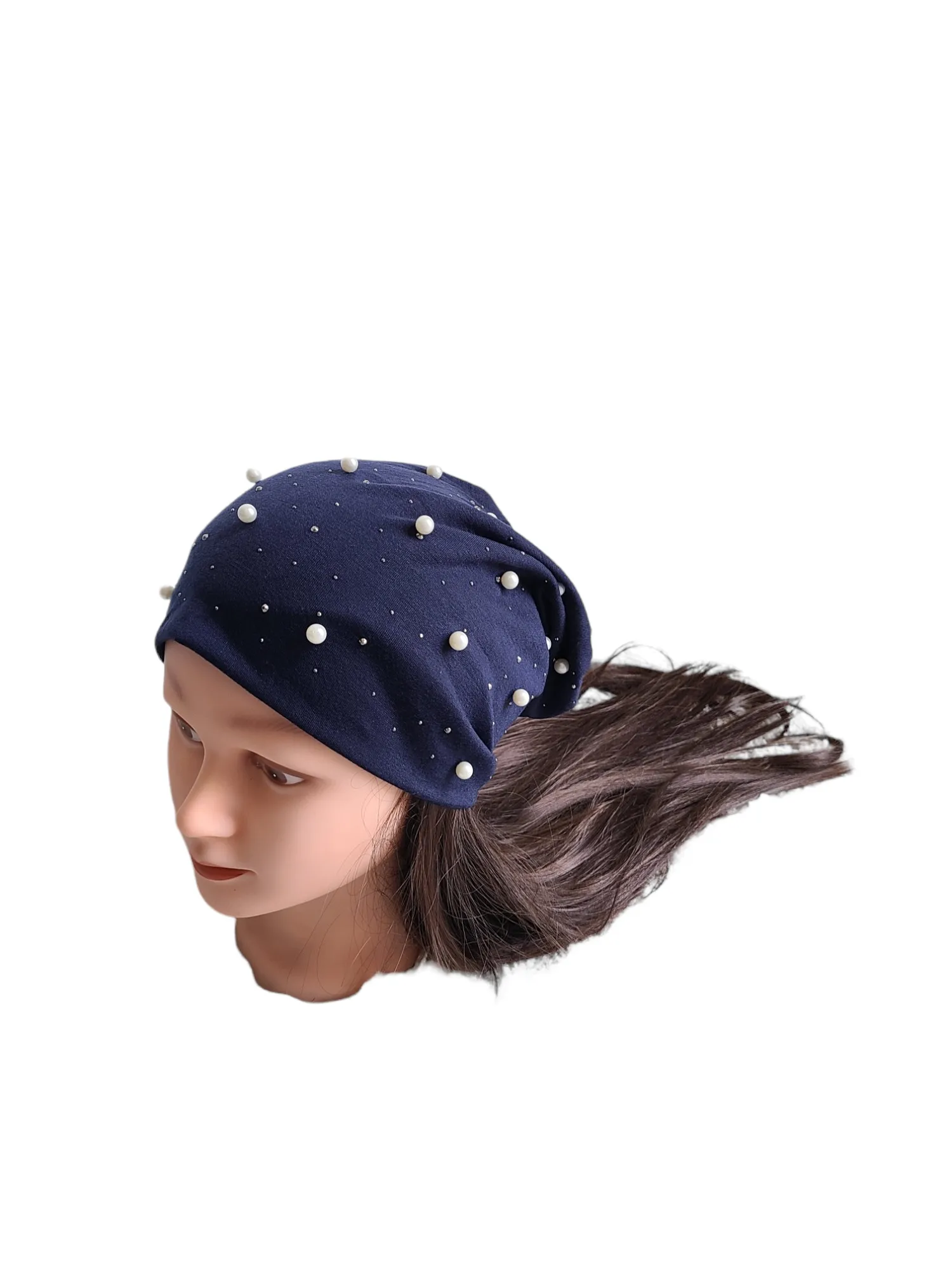 Cotton Beanie with Pearls