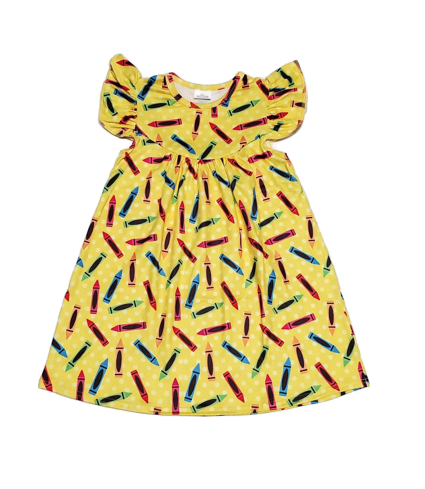 Crayon Milk Silk Flutter Dress