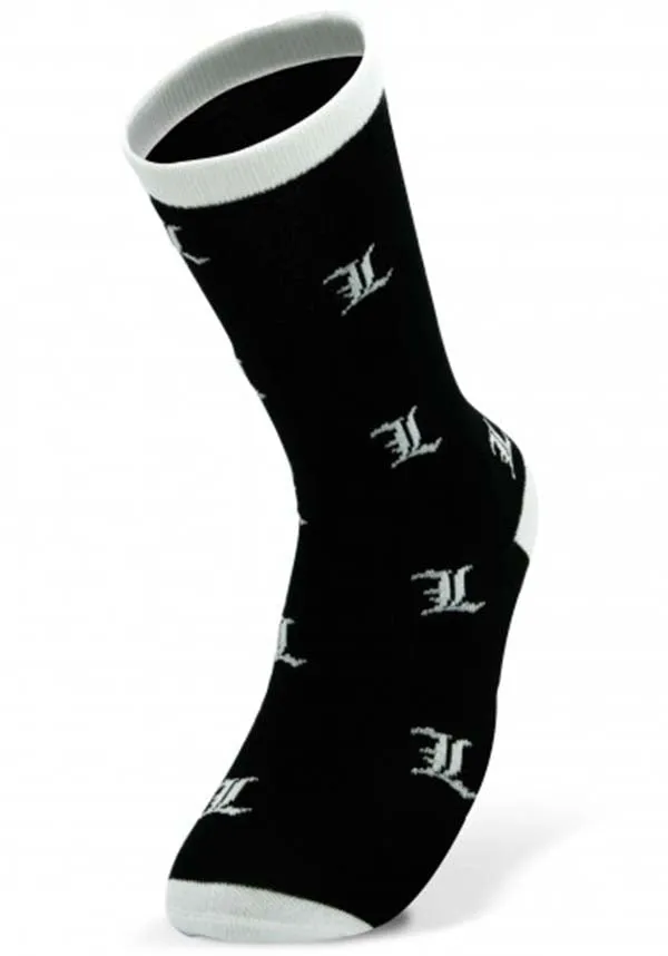 Death Note: L Symbol [Black & White] | SOCKS