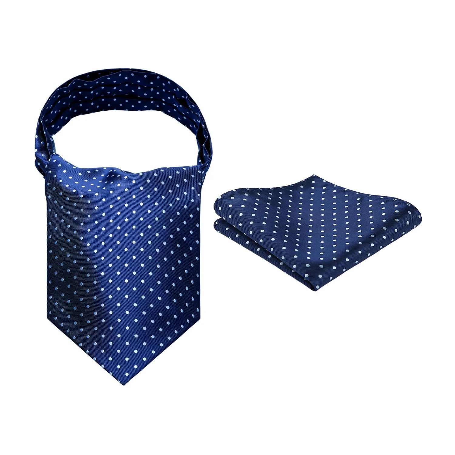 Dot Ascot Cravat Scarf - B-BLUE POLKA DOT02