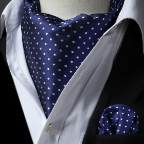 Dot Ascot Cravat Scarf - B-BLUE POLKA DOT02