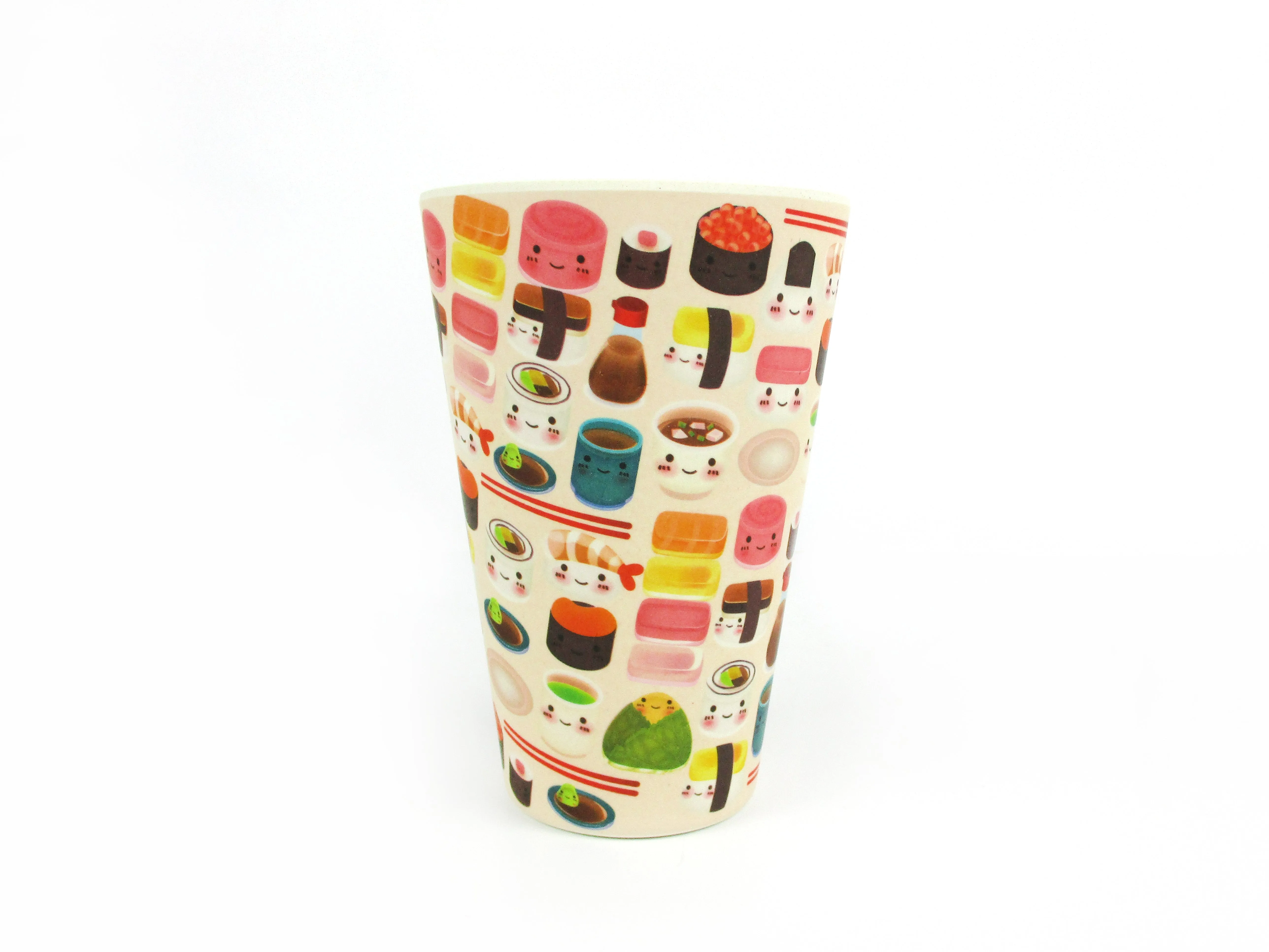 Eco-Friendly Reusable Plant Fiber Travel Mug with Sushi Design