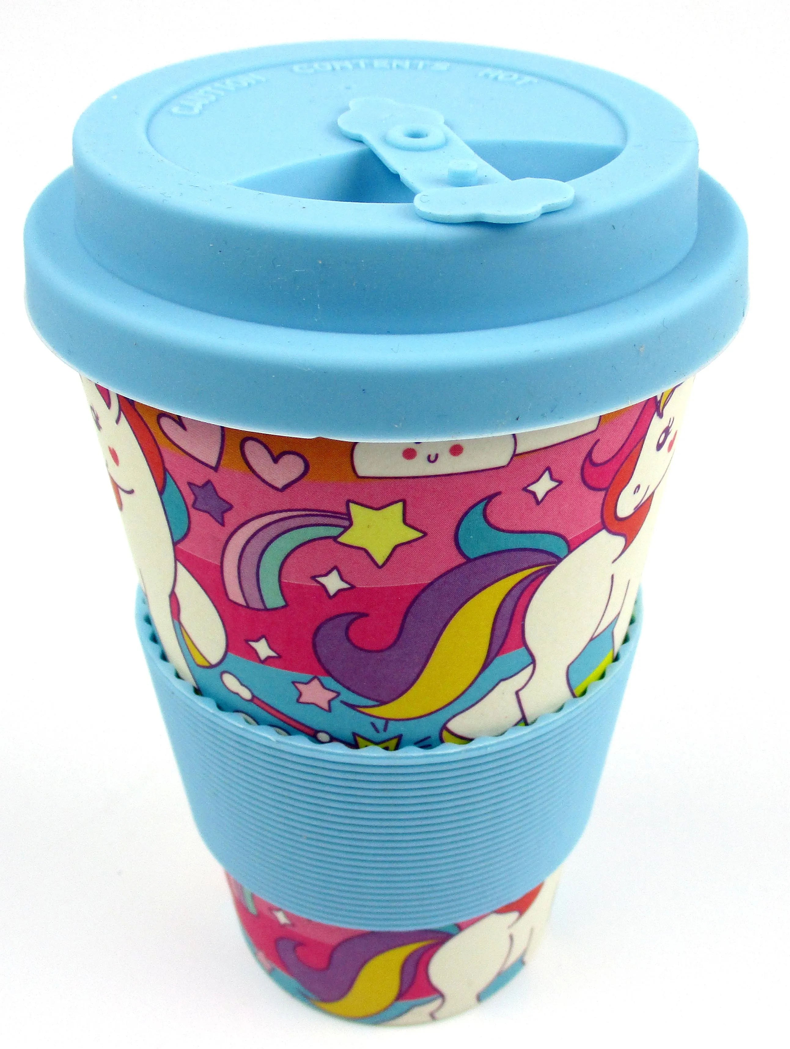 Eco-Friendly Reusable Plant Fiber Travel Mug with Unicorn Design