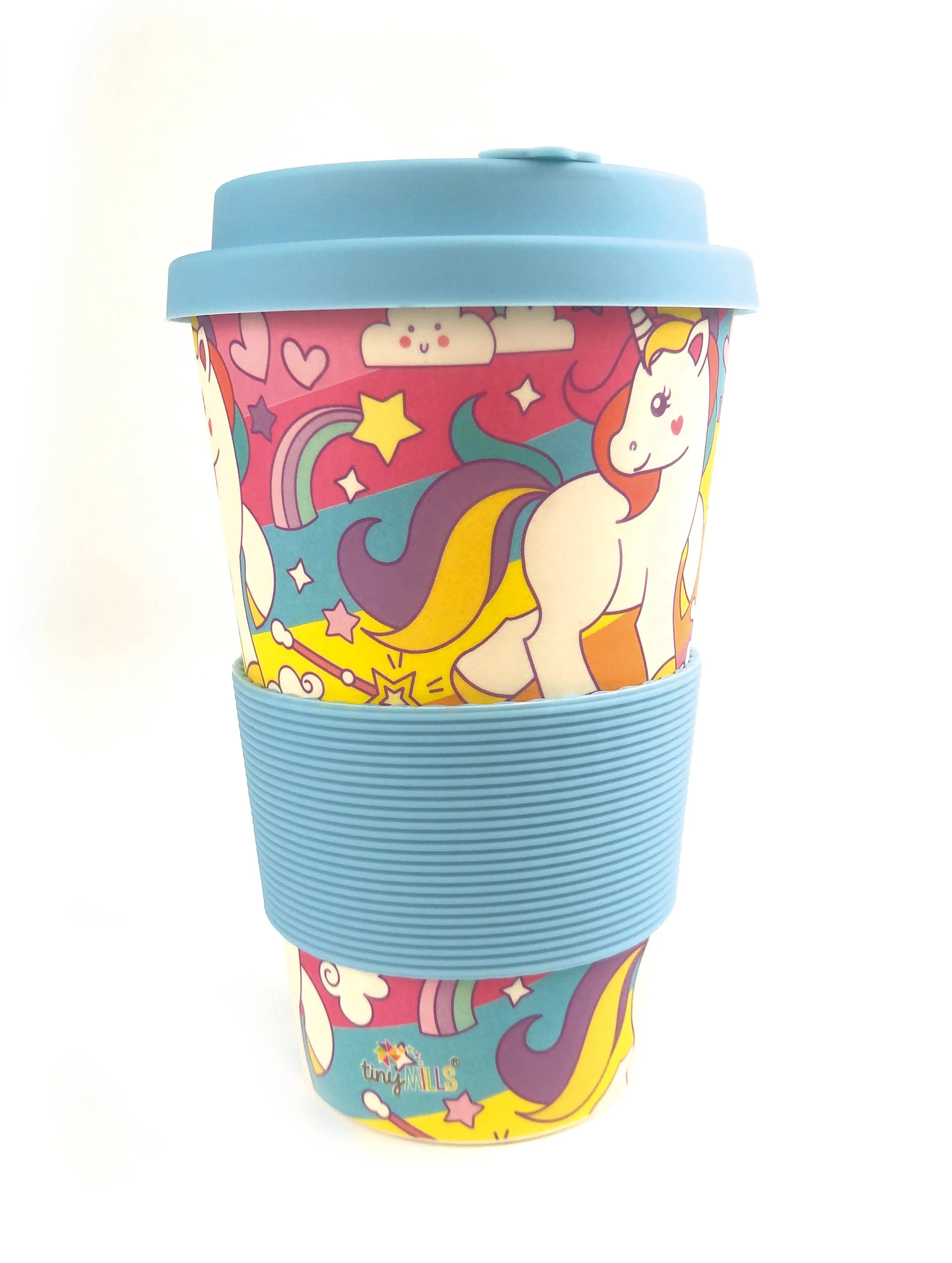 Eco-Friendly Reusable Plant Fiber Travel Mug with Unicorn Design