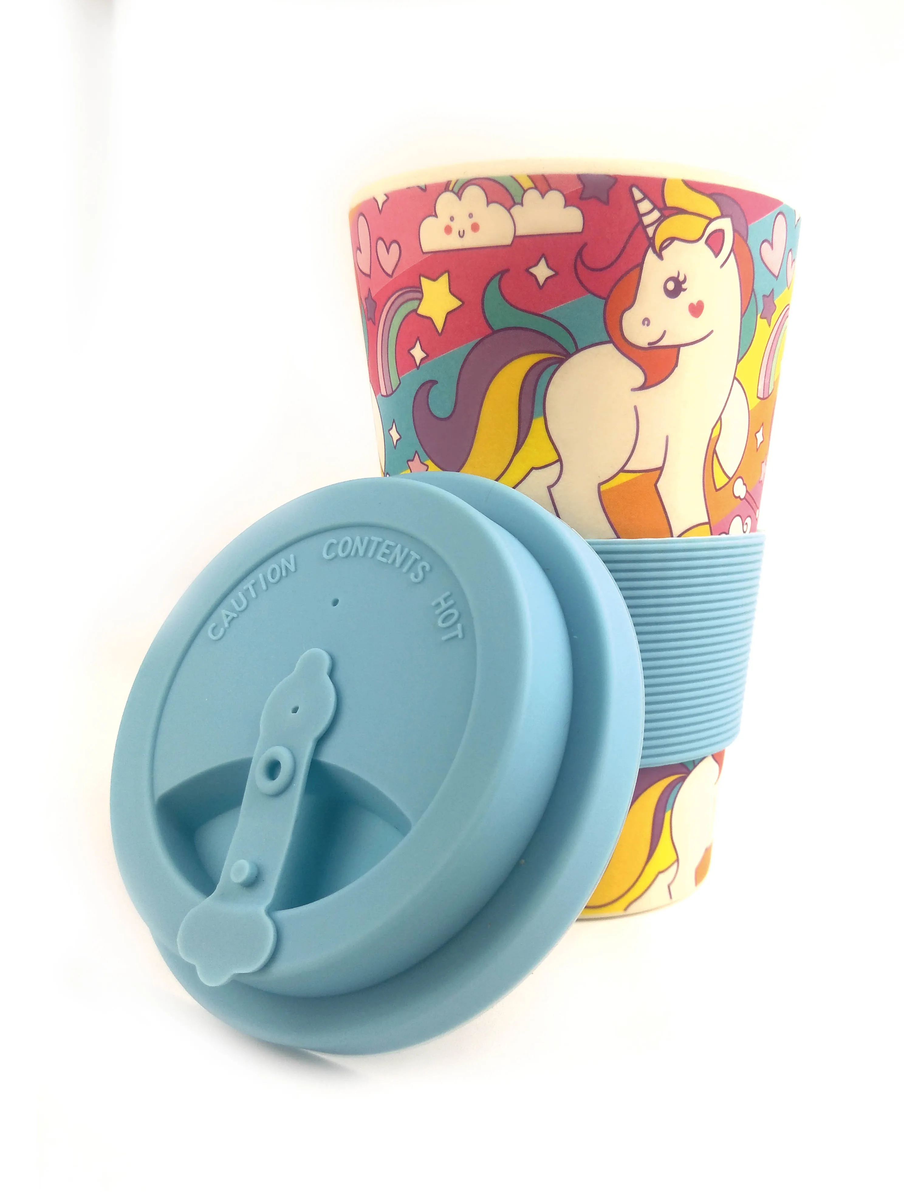 Eco-Friendly Reusable Plant Fiber Travel Mug with Unicorn Design