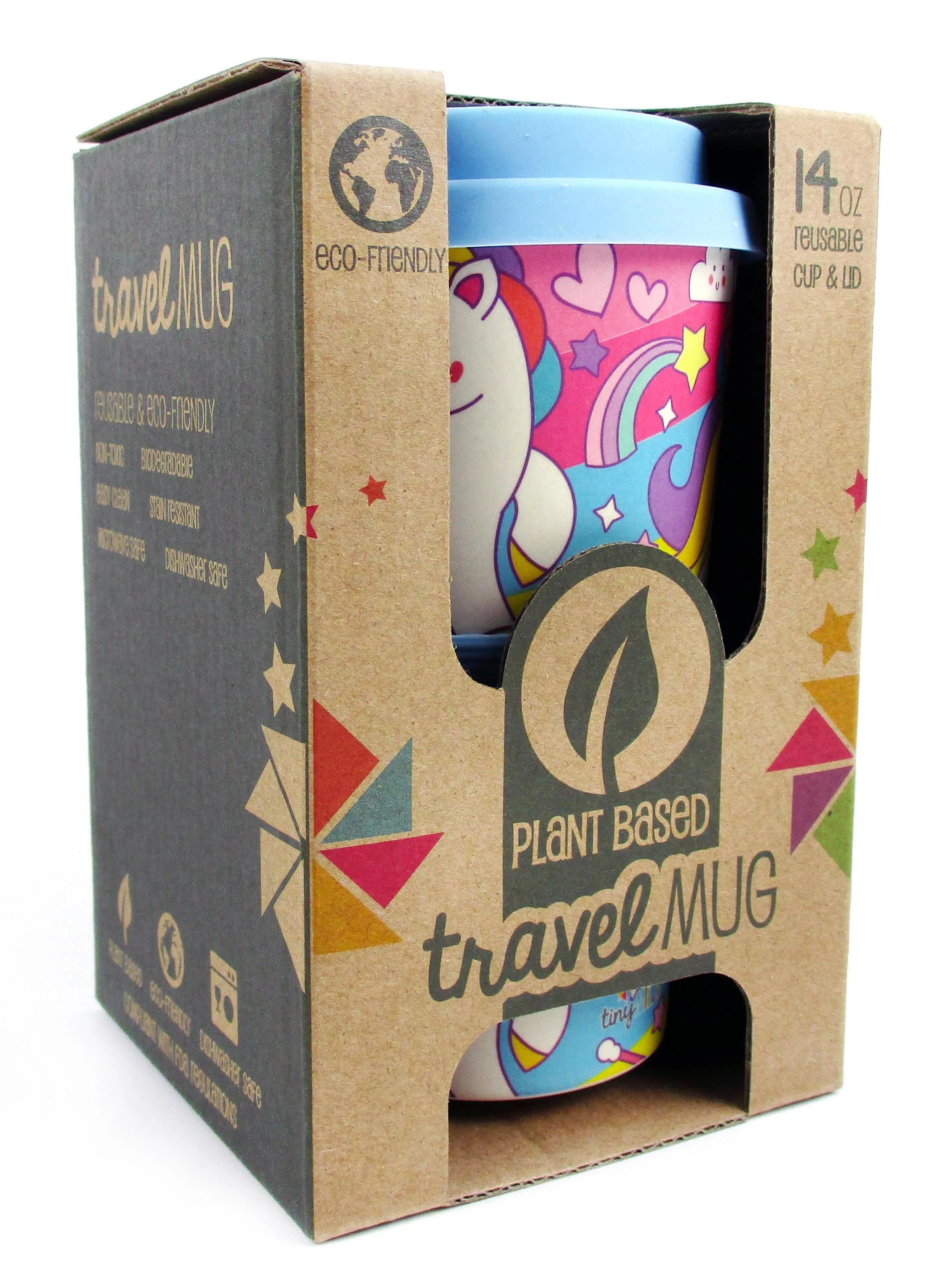 Eco-Friendly Reusable Plant Fiber Travel Mug with Unicorn Design