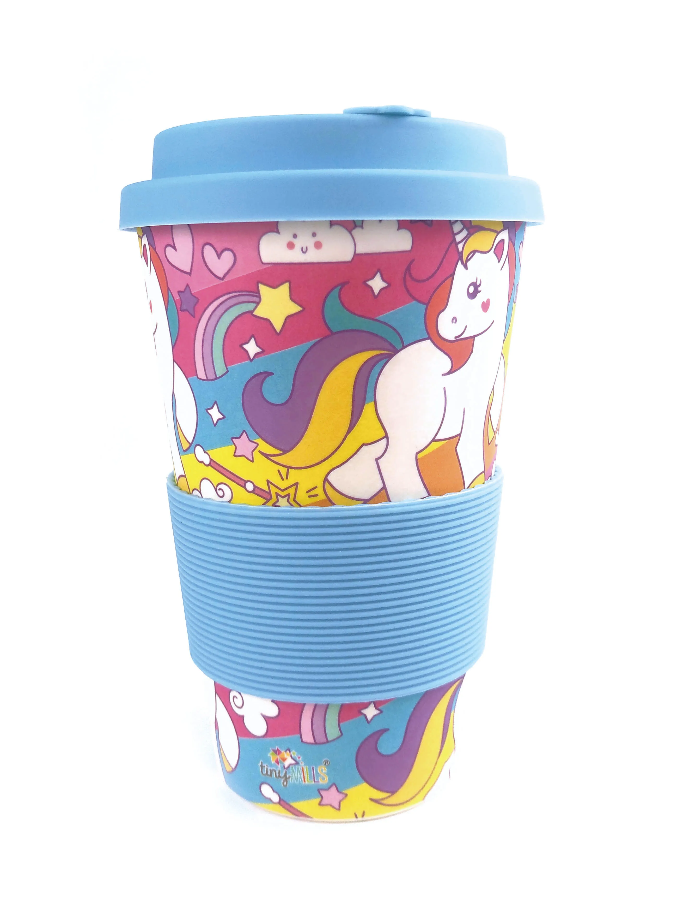 Eco-Friendly Reusable Plant Fiber Travel Mug with Unicorn Design