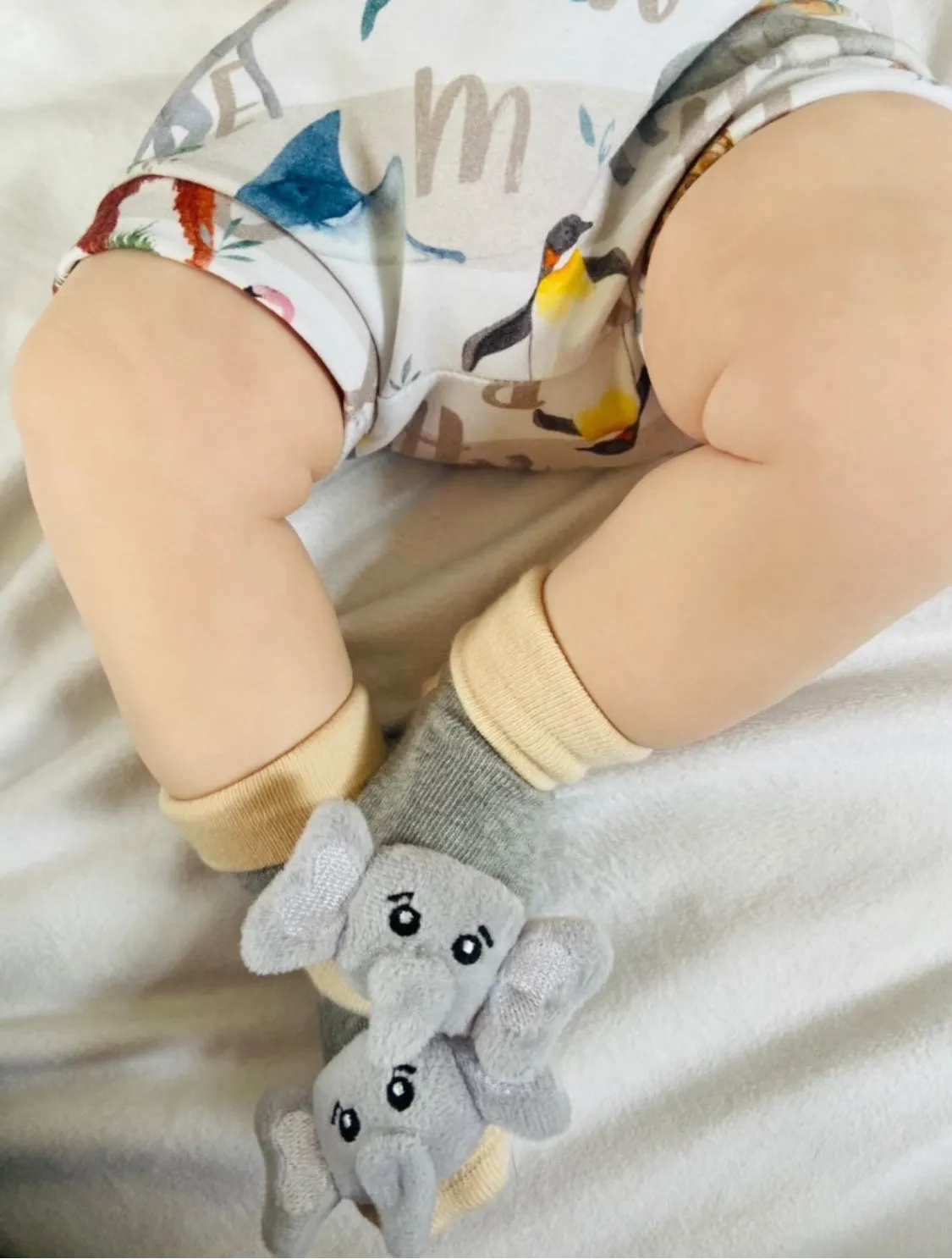 Elephant Baby Rattle Socks