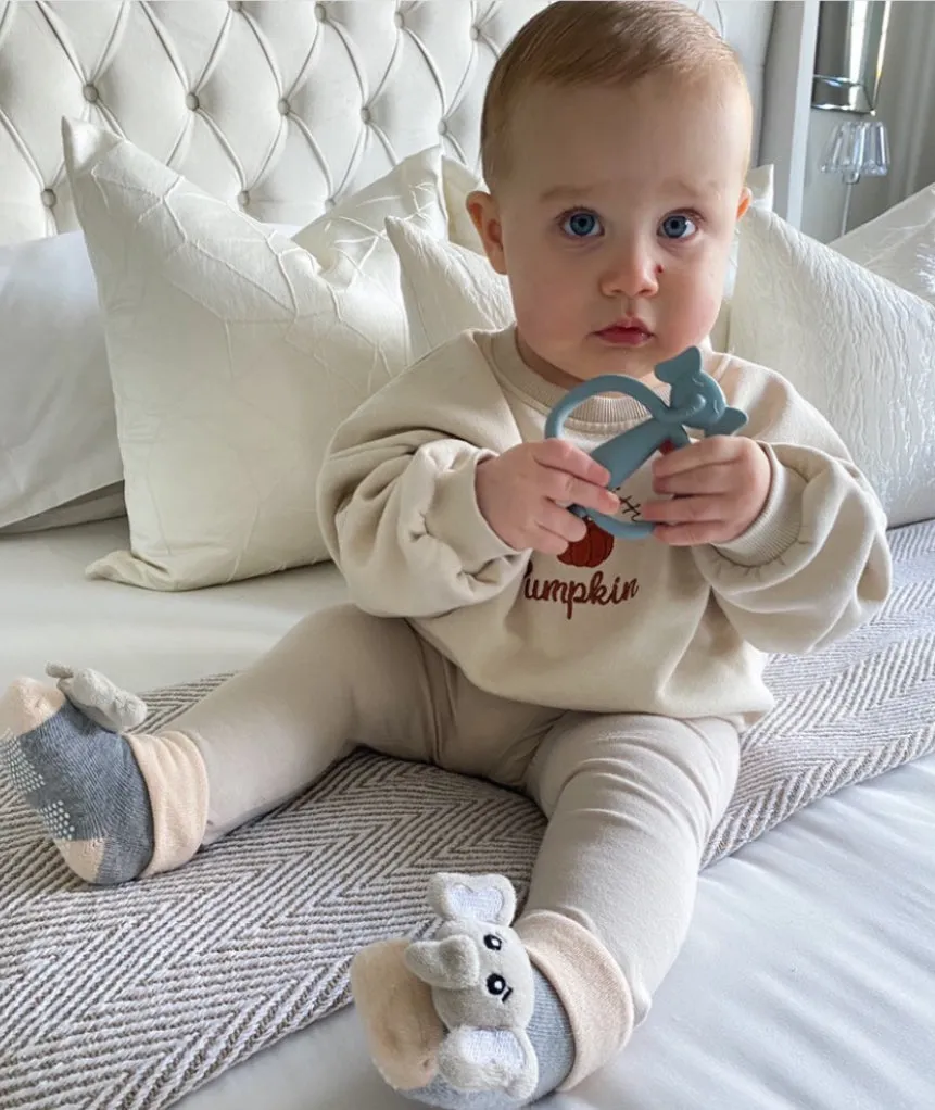 Elephant Baby Rattle Socks