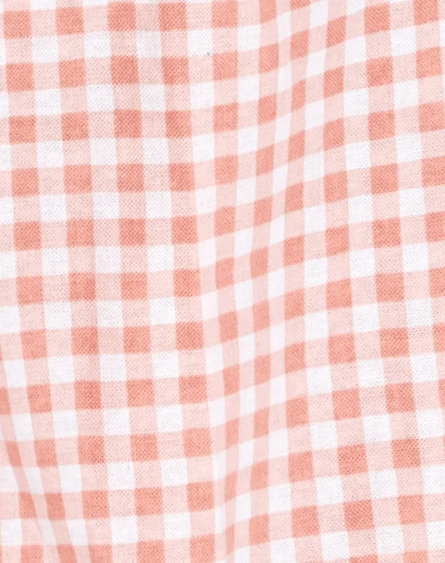 Elna Babydoll Dress in Pink Check