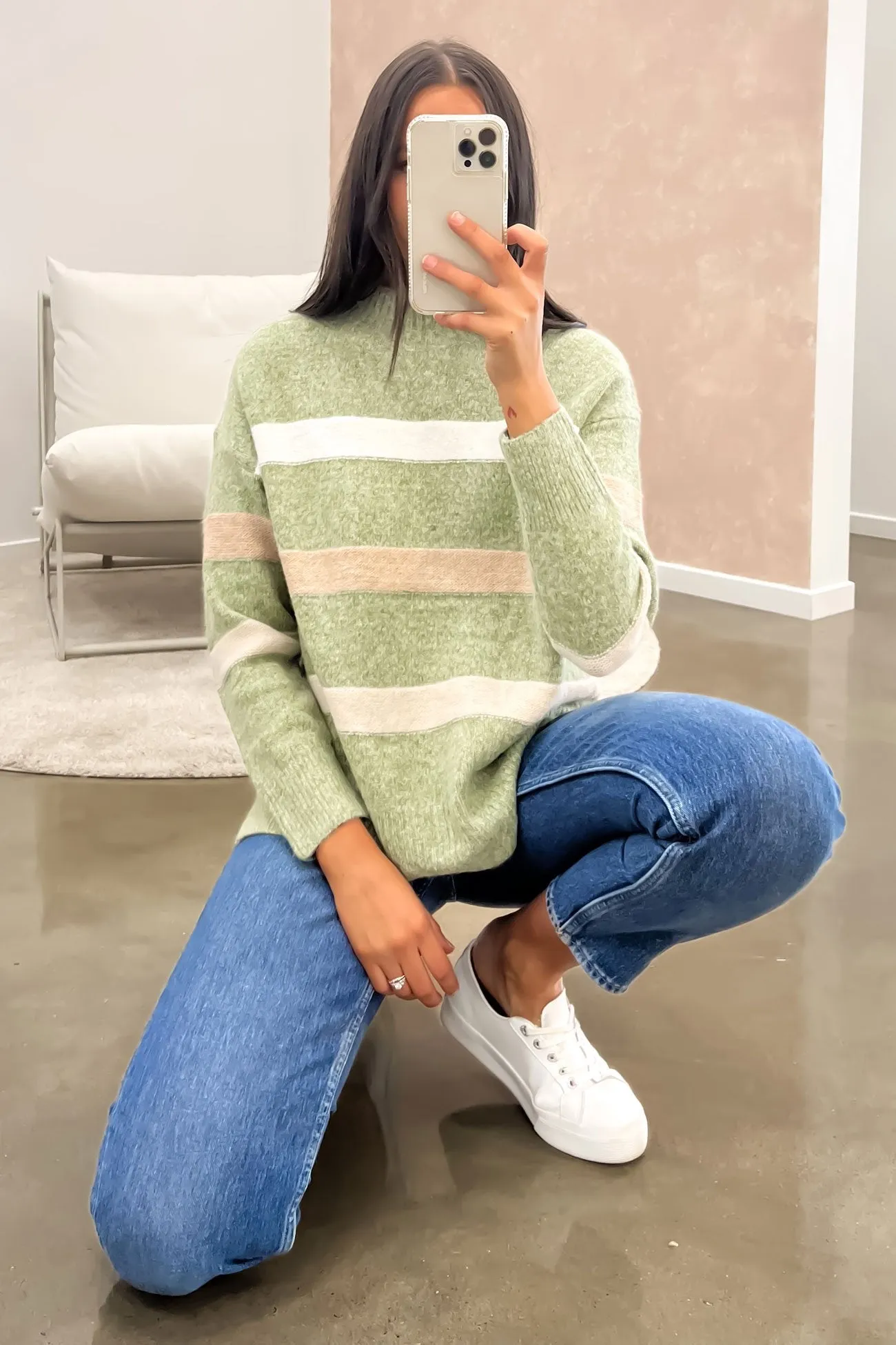 Emma Knit Jumper Avocado Latte