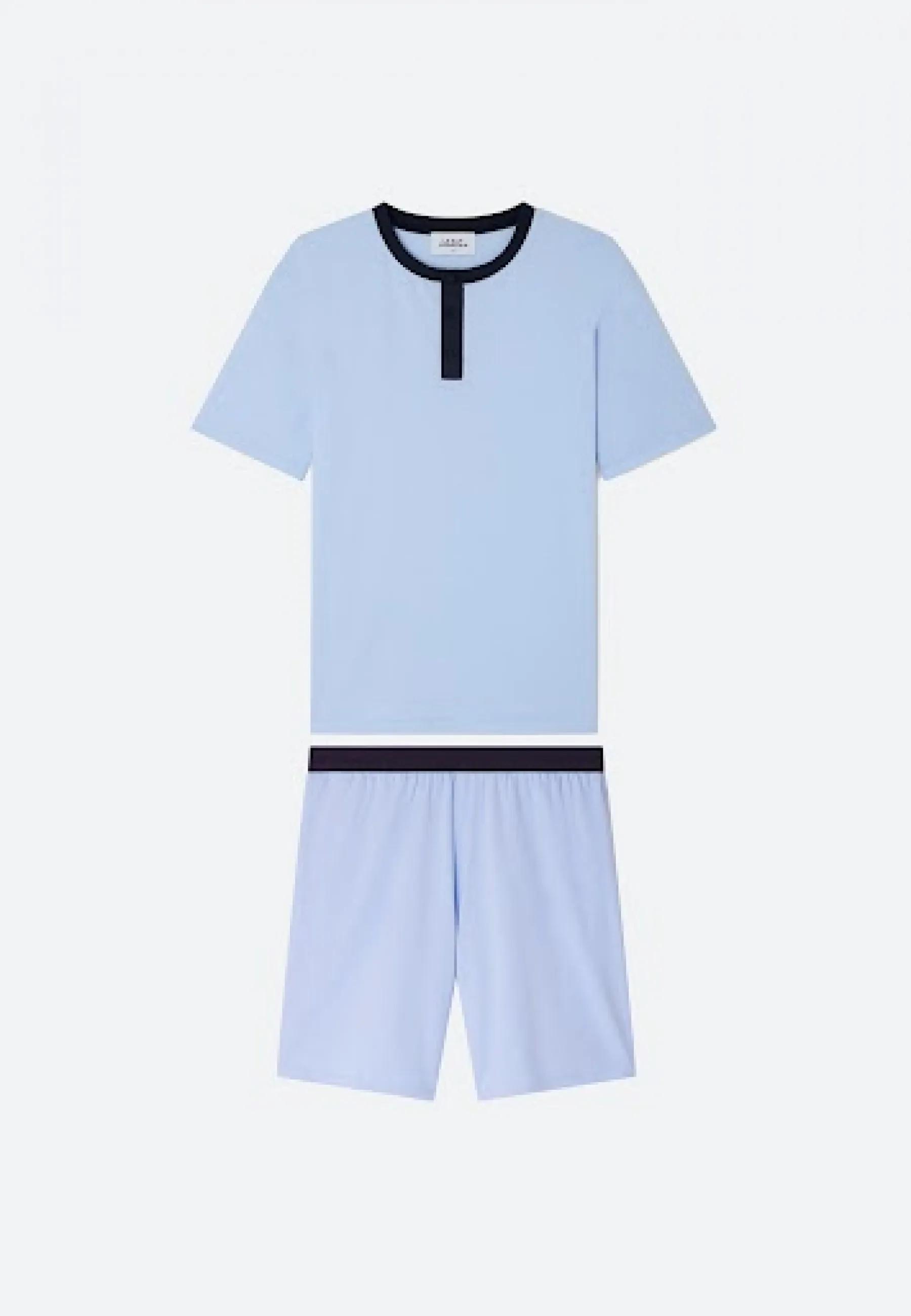 Ensemble Pyjama Yvan Bleu Ciel - Ensemble De Pyjama T-Shirt Et Short En Coton