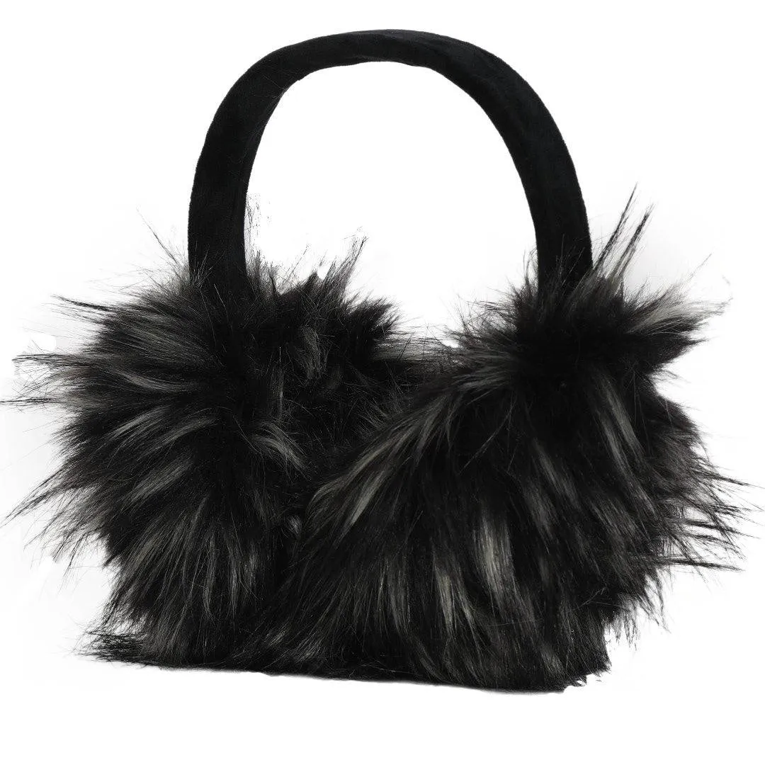 FabSeasons Furry Black Winter Ear Muffs