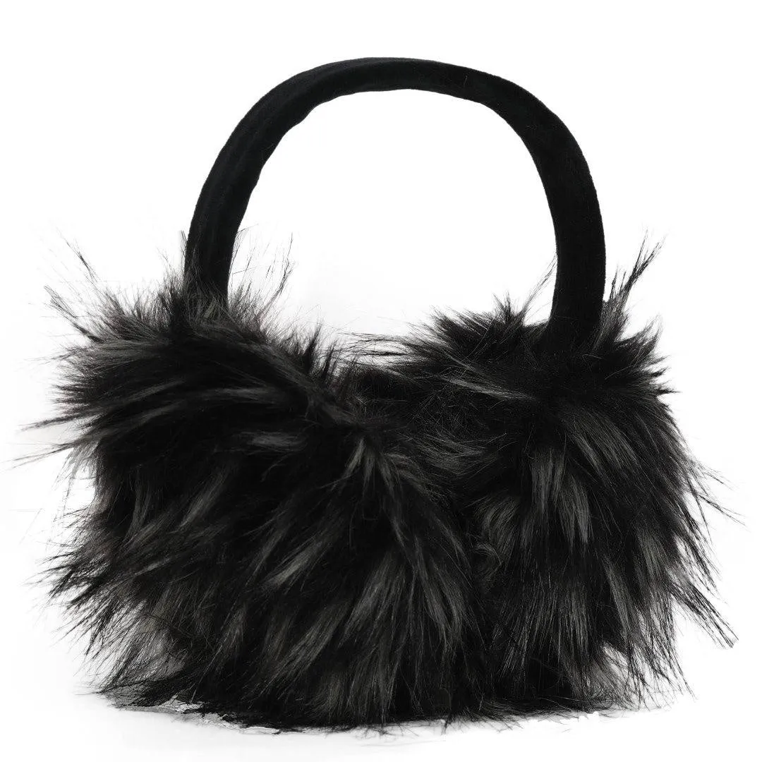 FabSeasons Furry Black Winter Ear Muffs