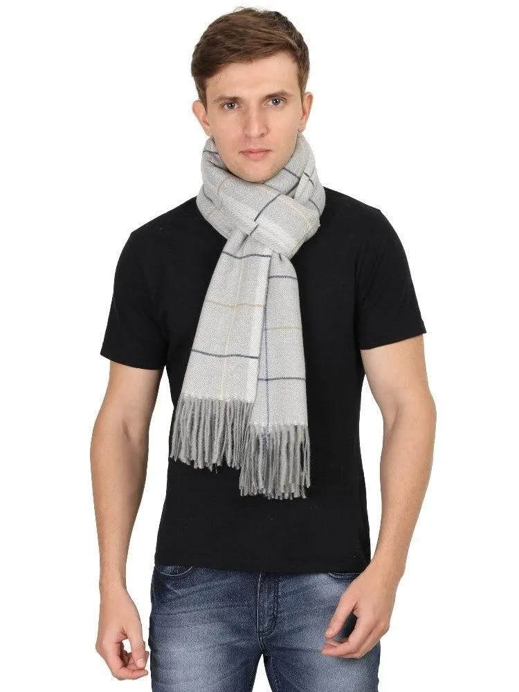 FabSeasons Gray Men's Woolen Scarf, Muffler, Shawl and Stole