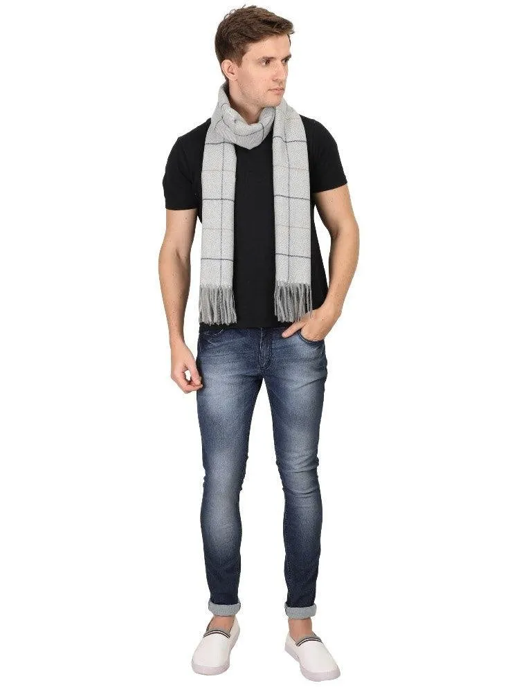 FabSeasons Gray Men's Woolen Scarf, Muffler, Shawl and Stole