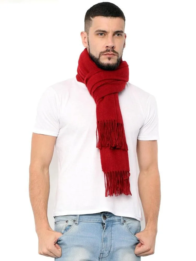 FabSeasons Solid Maroon cashmere Scarf