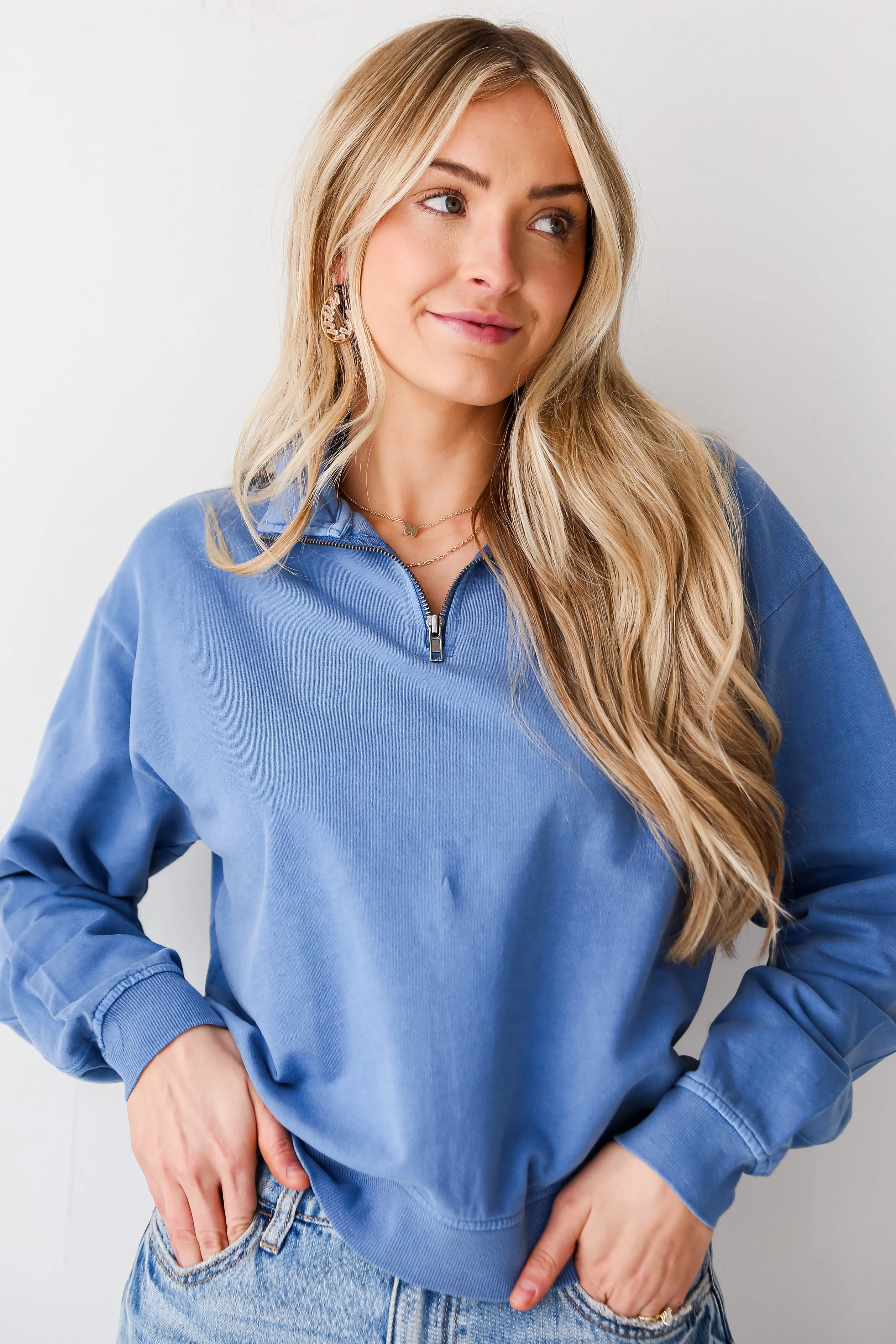 FINAL SALE - Comfy Mindset Quarter-Zip Pullover - DU DEAL