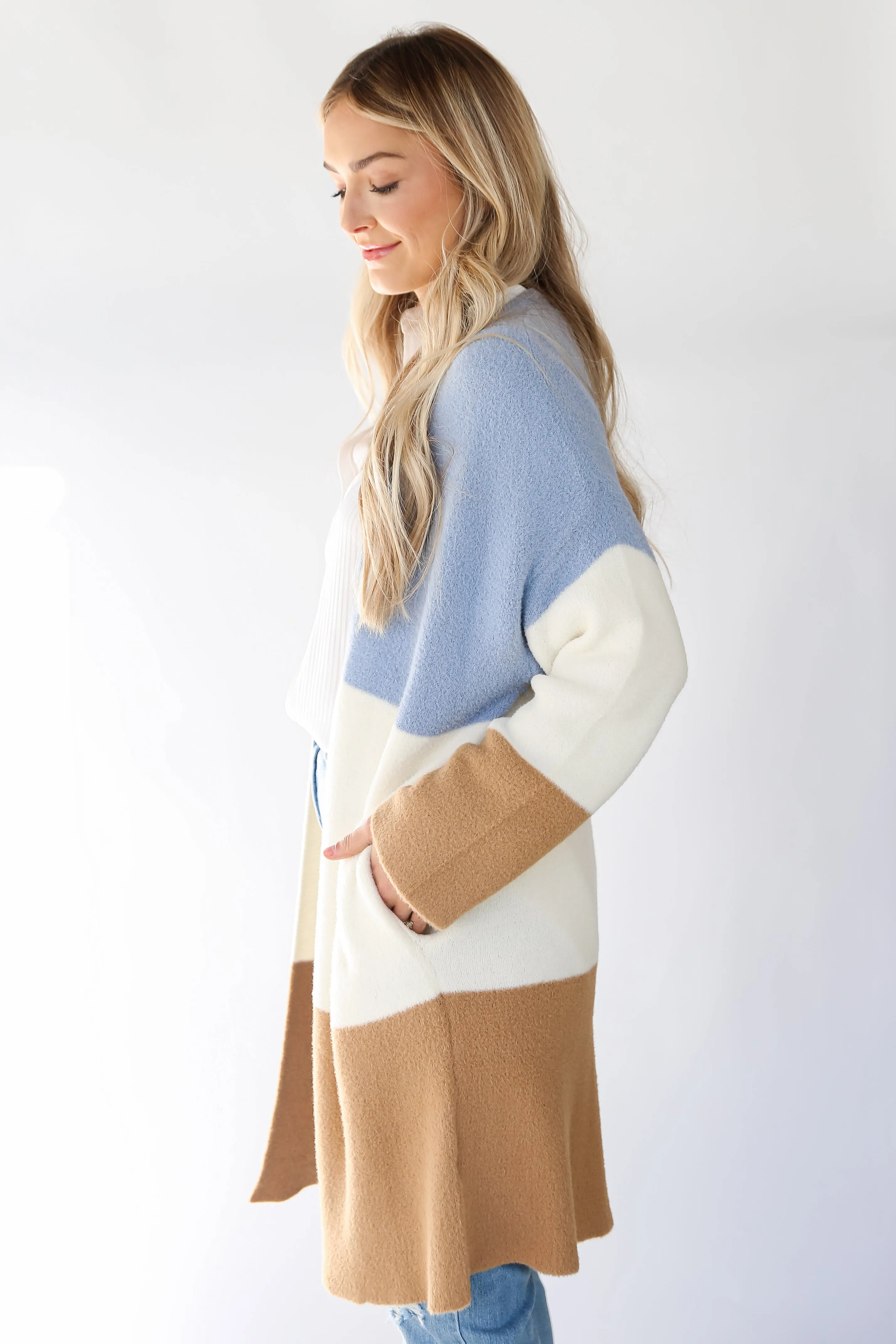 FINAL SALE - Easily Cozy Color Block Longline Cardigan