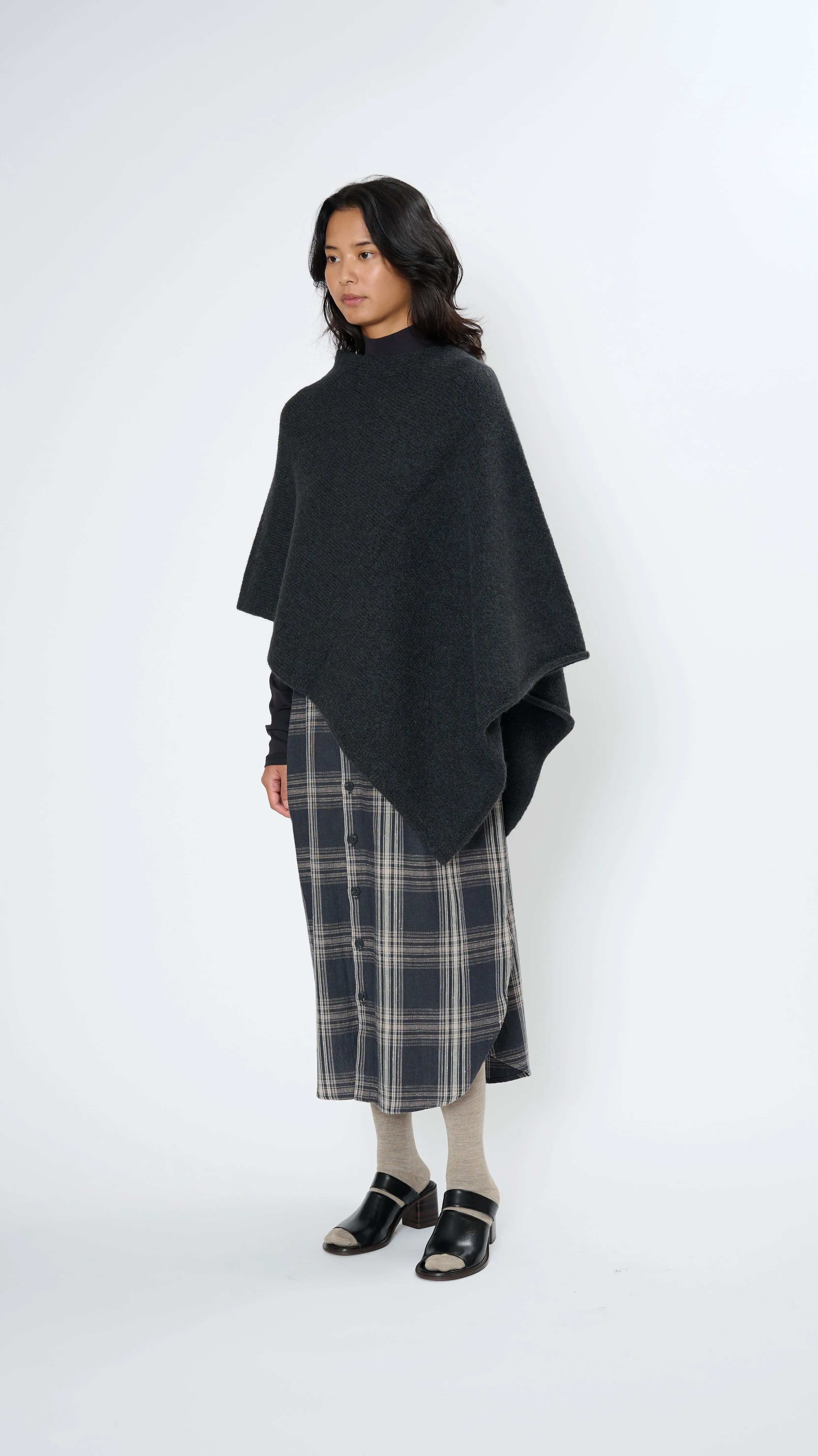 Fold Poncho in Ink