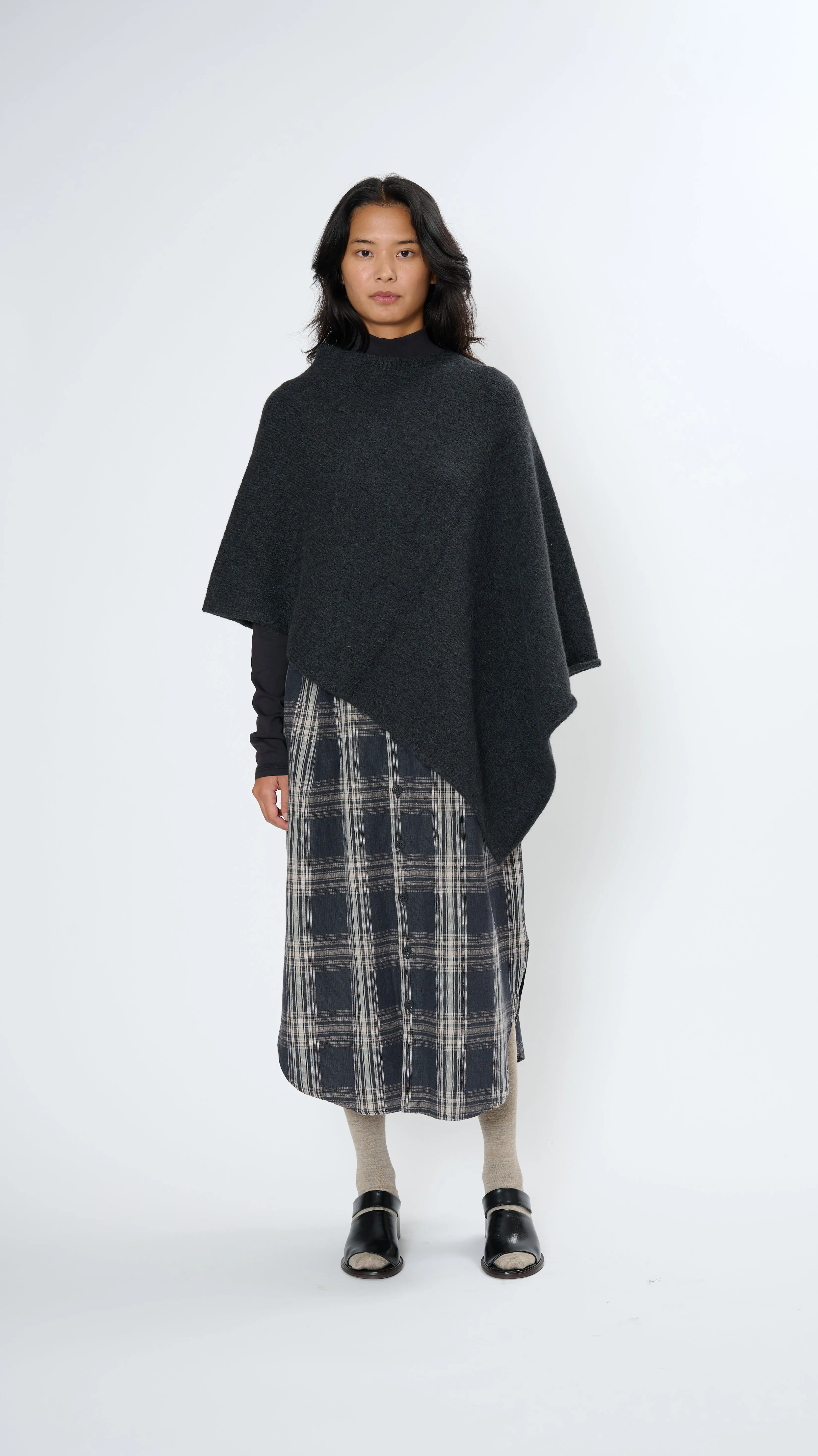 Fold Poncho in Ink