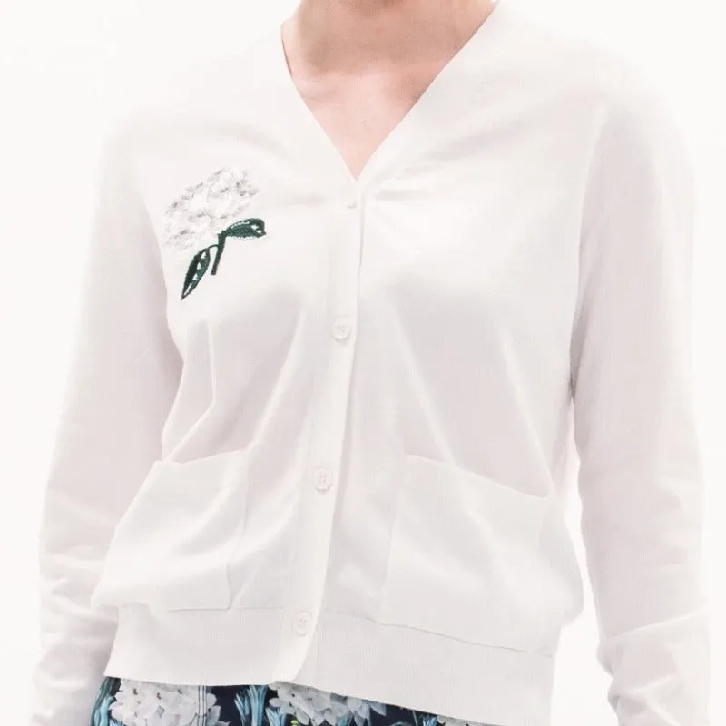 Foray Golf Embellished Cardigan - White Floral