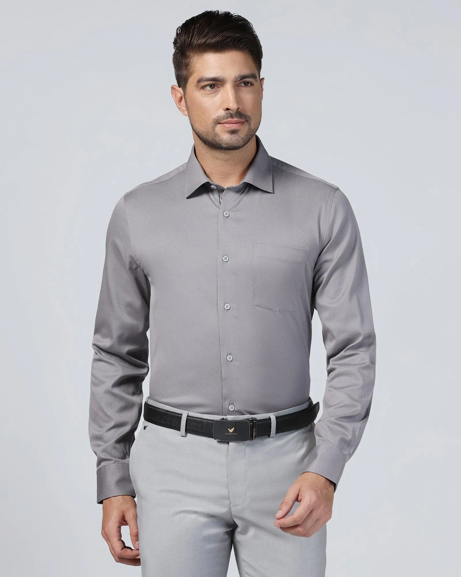 Formal Grey Textured Shirt - Soy