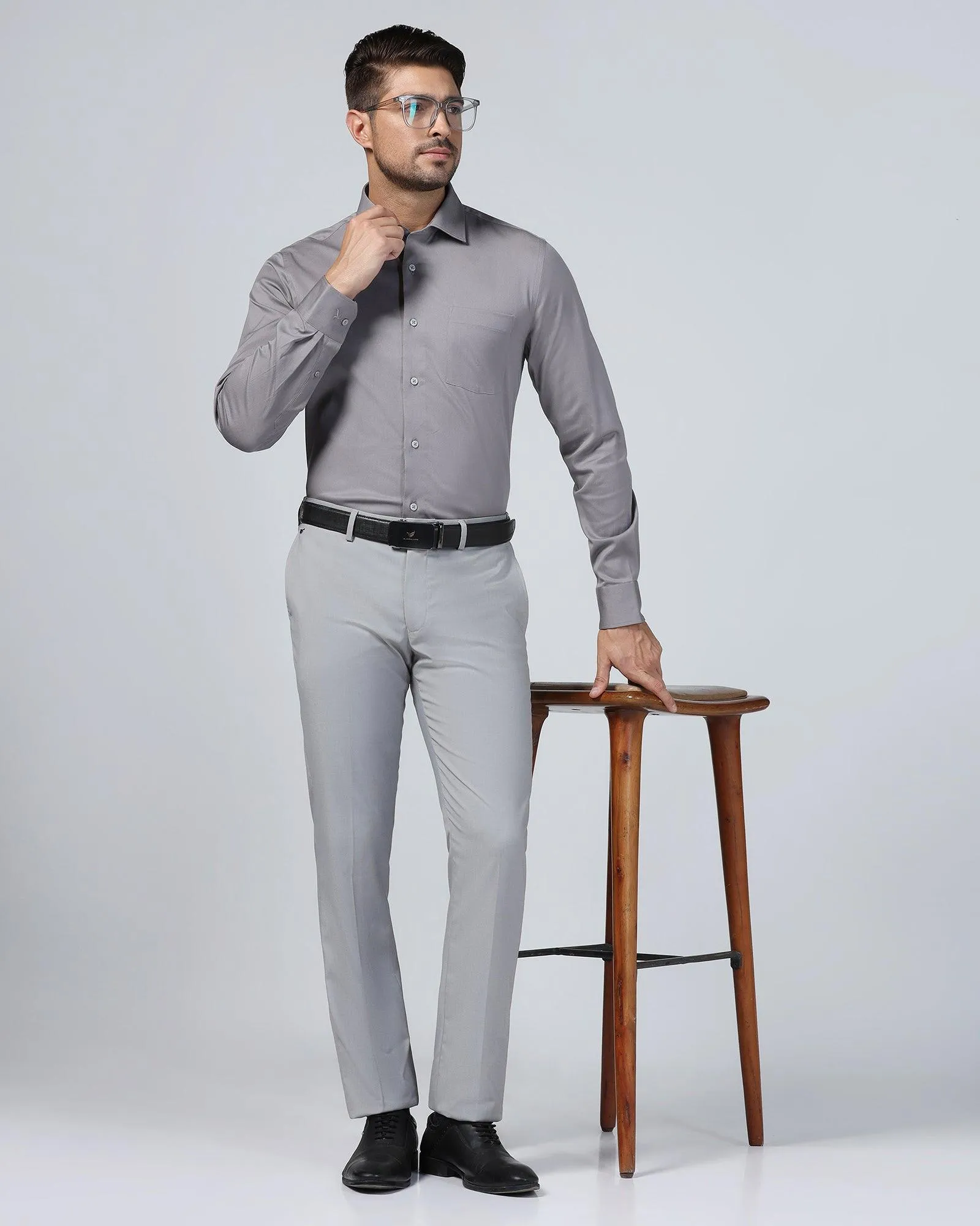 Formal Grey Textured Shirt - Soy