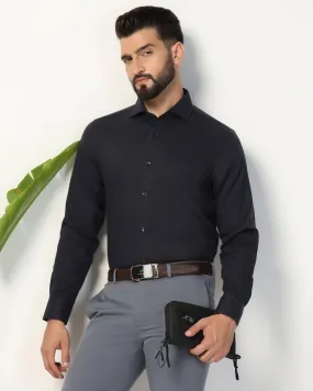 Formal Navy Textured Shirt - Lucas