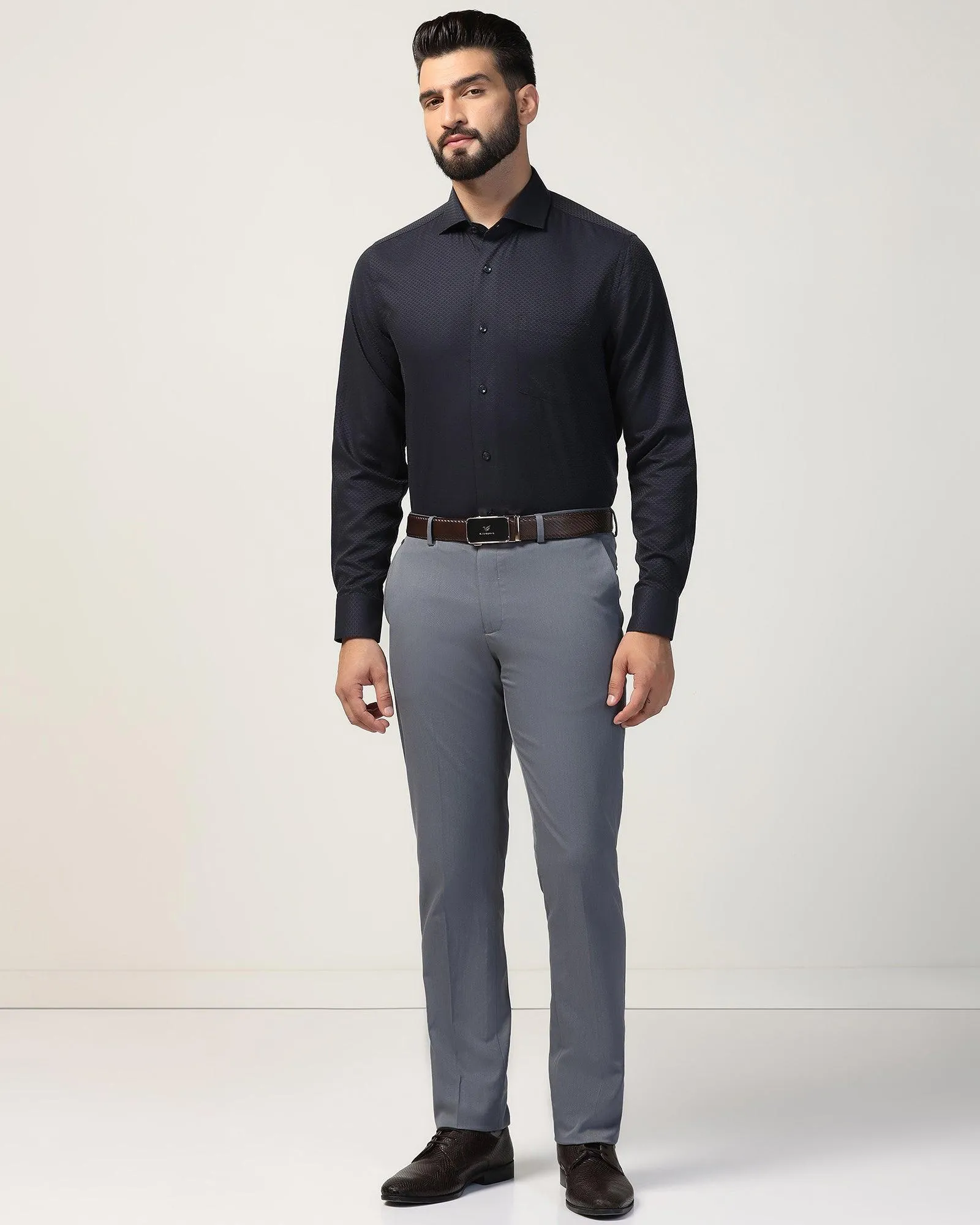 Formal Navy Textured Shirt - Lucas