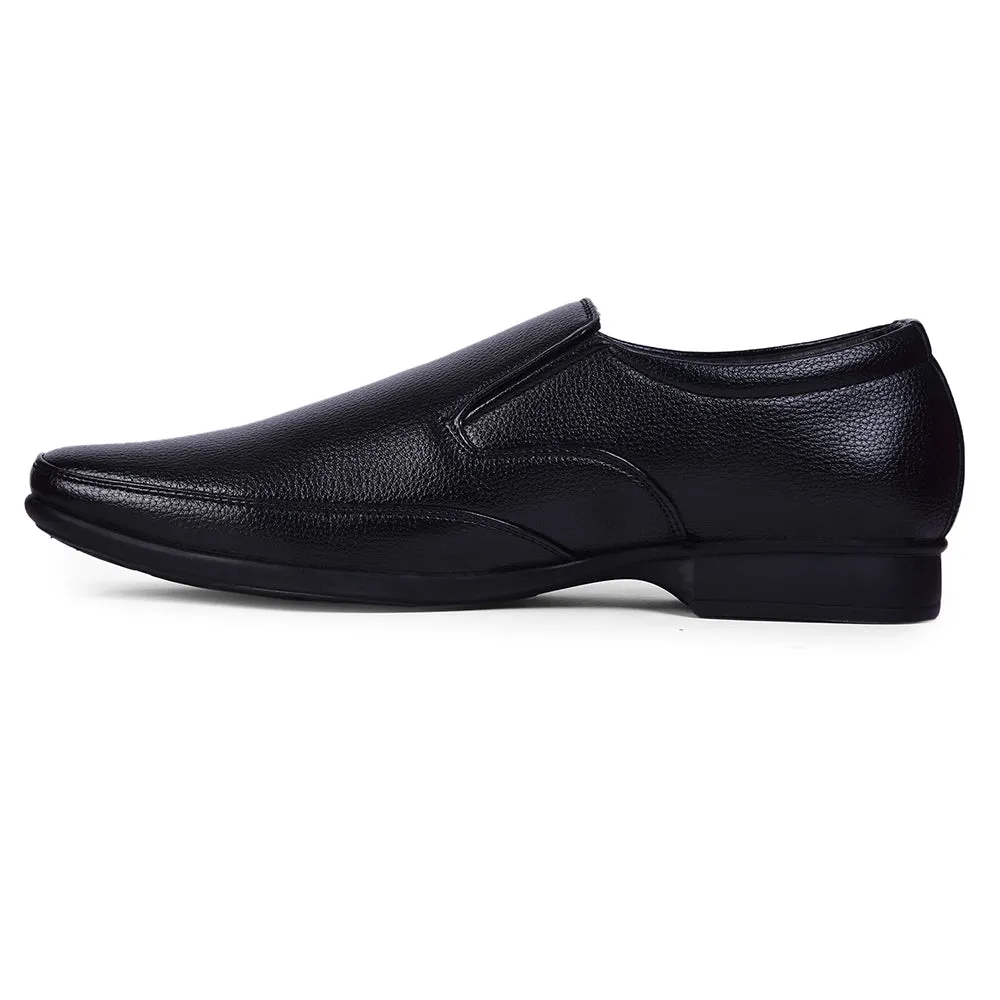 Fortune Black Formal Non Lacing Shoes For Men HOL-132E By Liberty