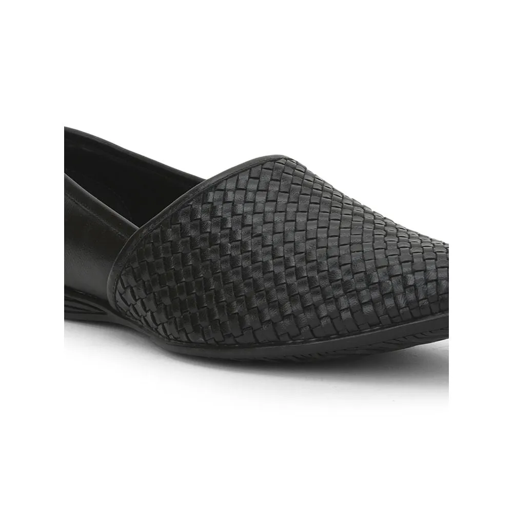 Fortune (Black) Formal Slip on Shoes For Men JPL-247 By Liberty