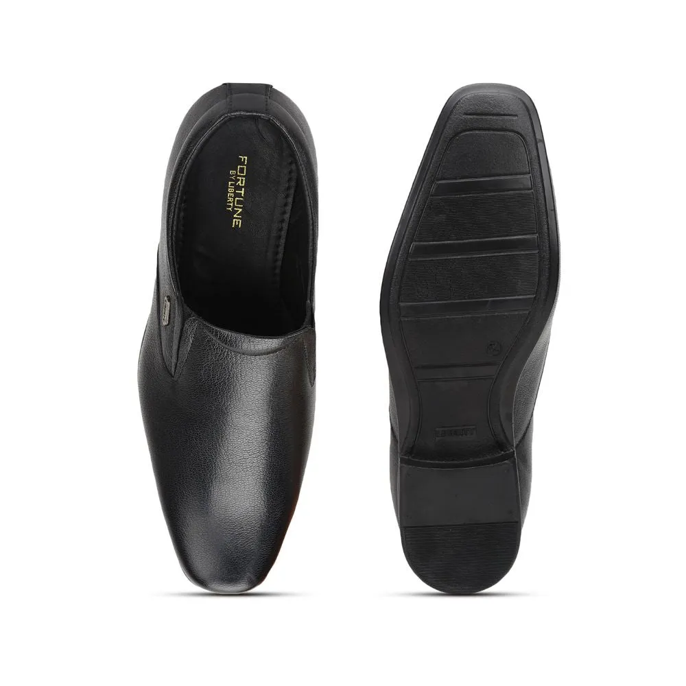 Fortune (Black) Formal Slip on Shoes For Men Uvl-306 By Liberty