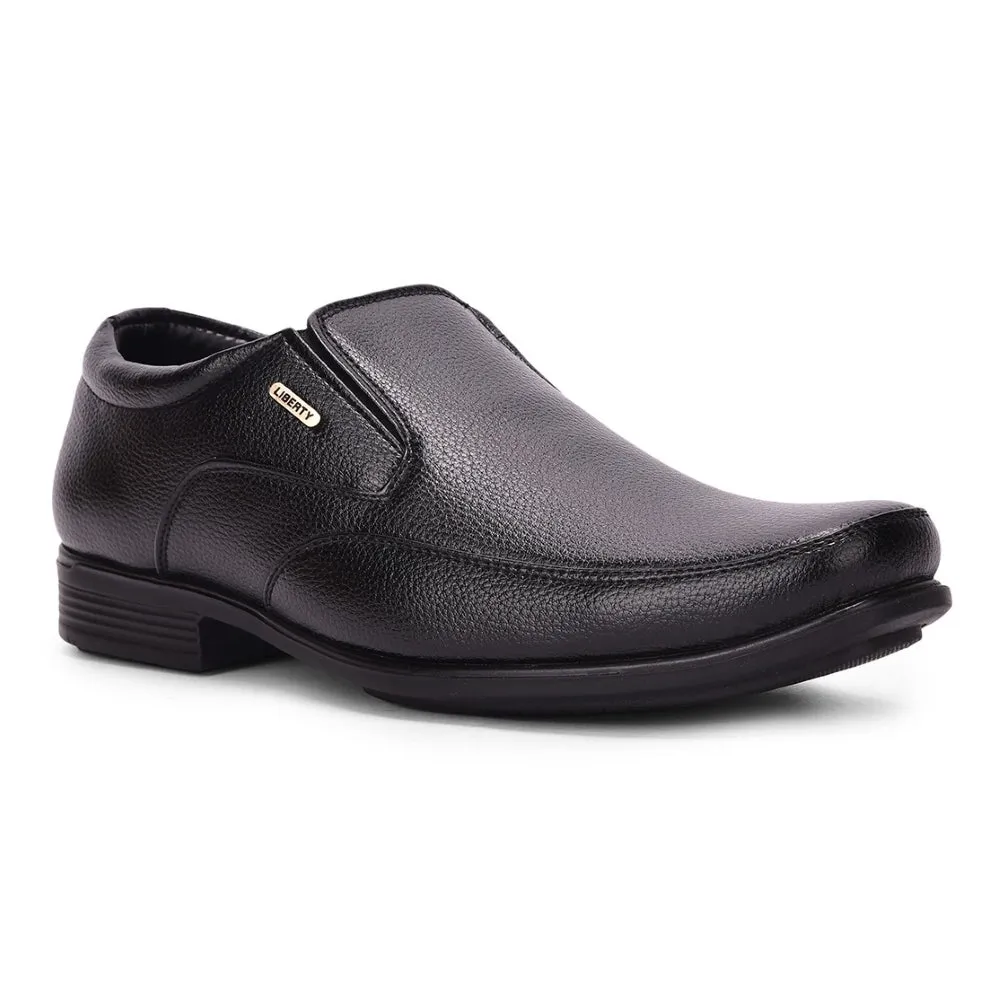 Fortune Black Formal Slip on Shoes For Men UVL-34 By Liberty