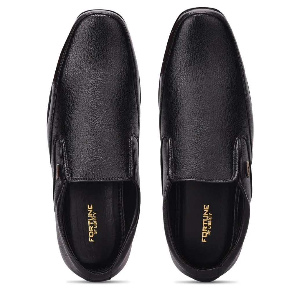 Fortune Black Formal Slip on Shoes For Men UVL-34 By Liberty