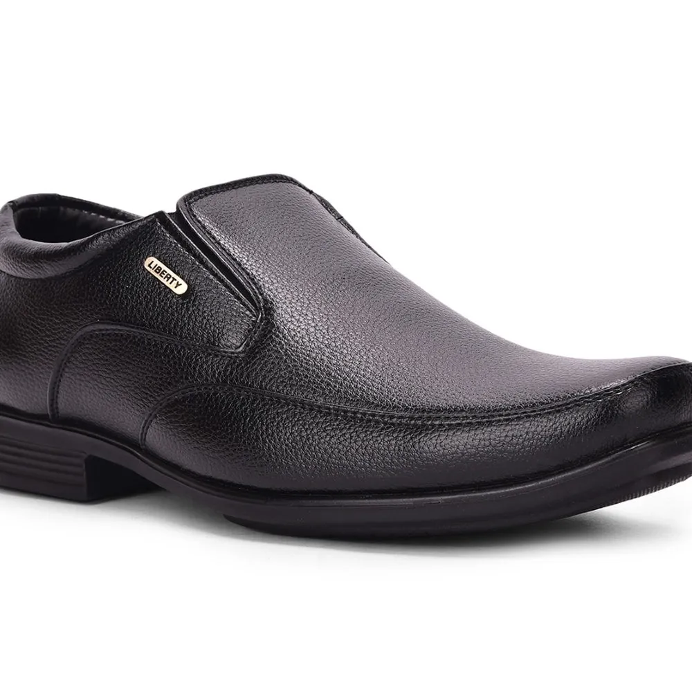 Fortune Black Formal Slip on Shoes For Men UVL-34 By Liberty