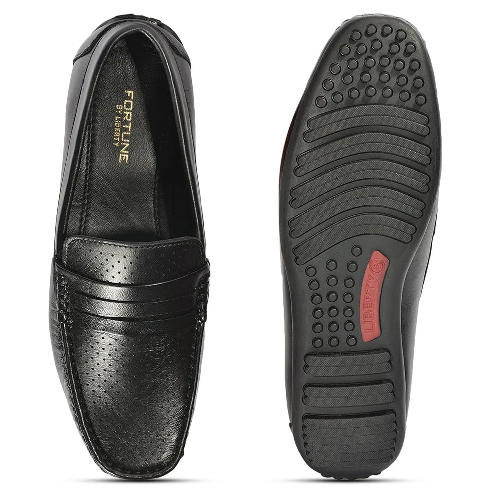 Fortune (Black) Penny Loafer Shoes For Men RL-114 By Liberty