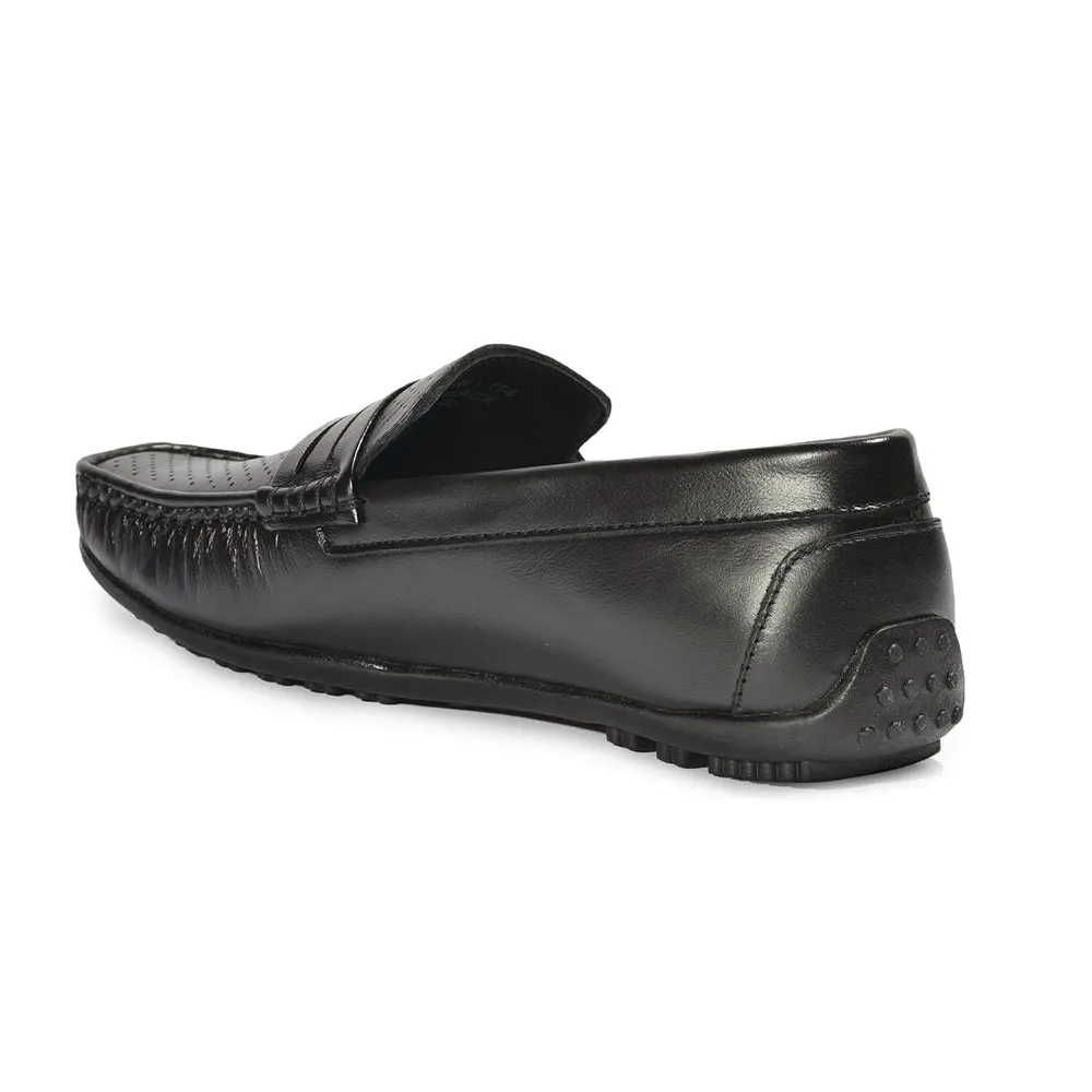 Fortune (Black) Penny Loafer Shoes For Men RL-114 By Liberty