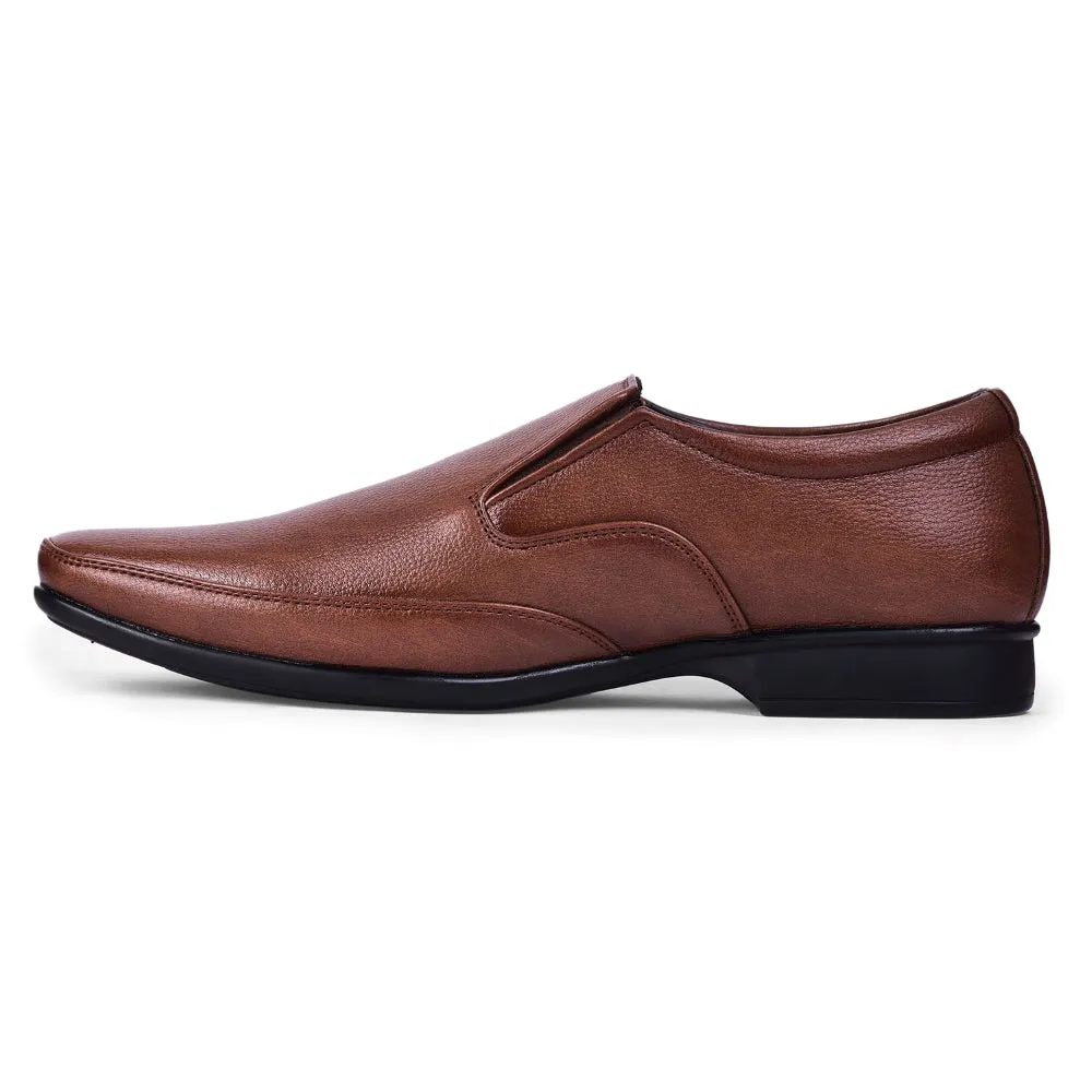 Fortune Tan Formal Non Lacing Shoes For Men HOL-132E By Liberty