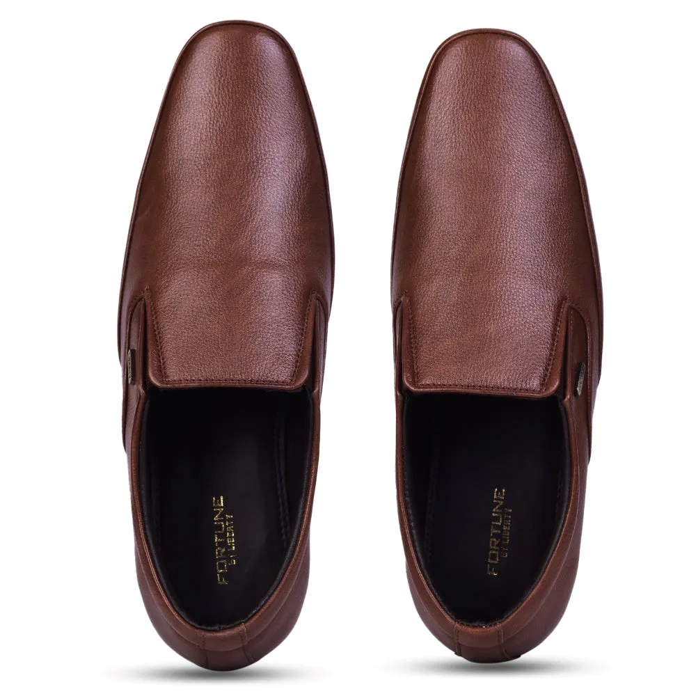 Fortune Tan Formal Non Lacing Shoes For Men HOL-132E By Liberty