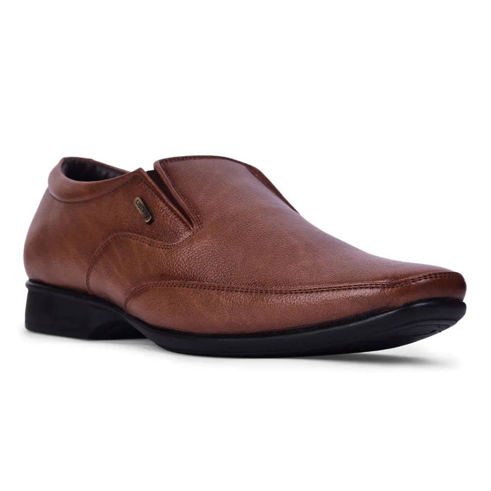 Fortune Tan Formal Non Lacing Shoes For Men HOL-132E By Liberty