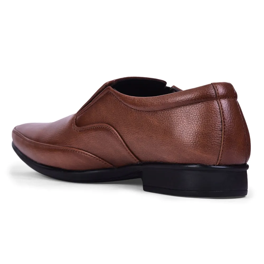 Fortune Tan Formal Non Lacing Shoes For Men HOL-132E By Liberty