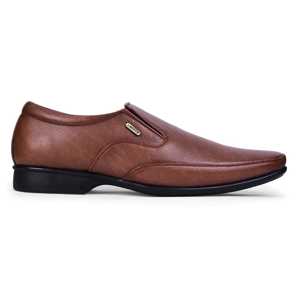 Fortune Tan Formal Non Lacing Shoes For Men HOL-132E By Liberty