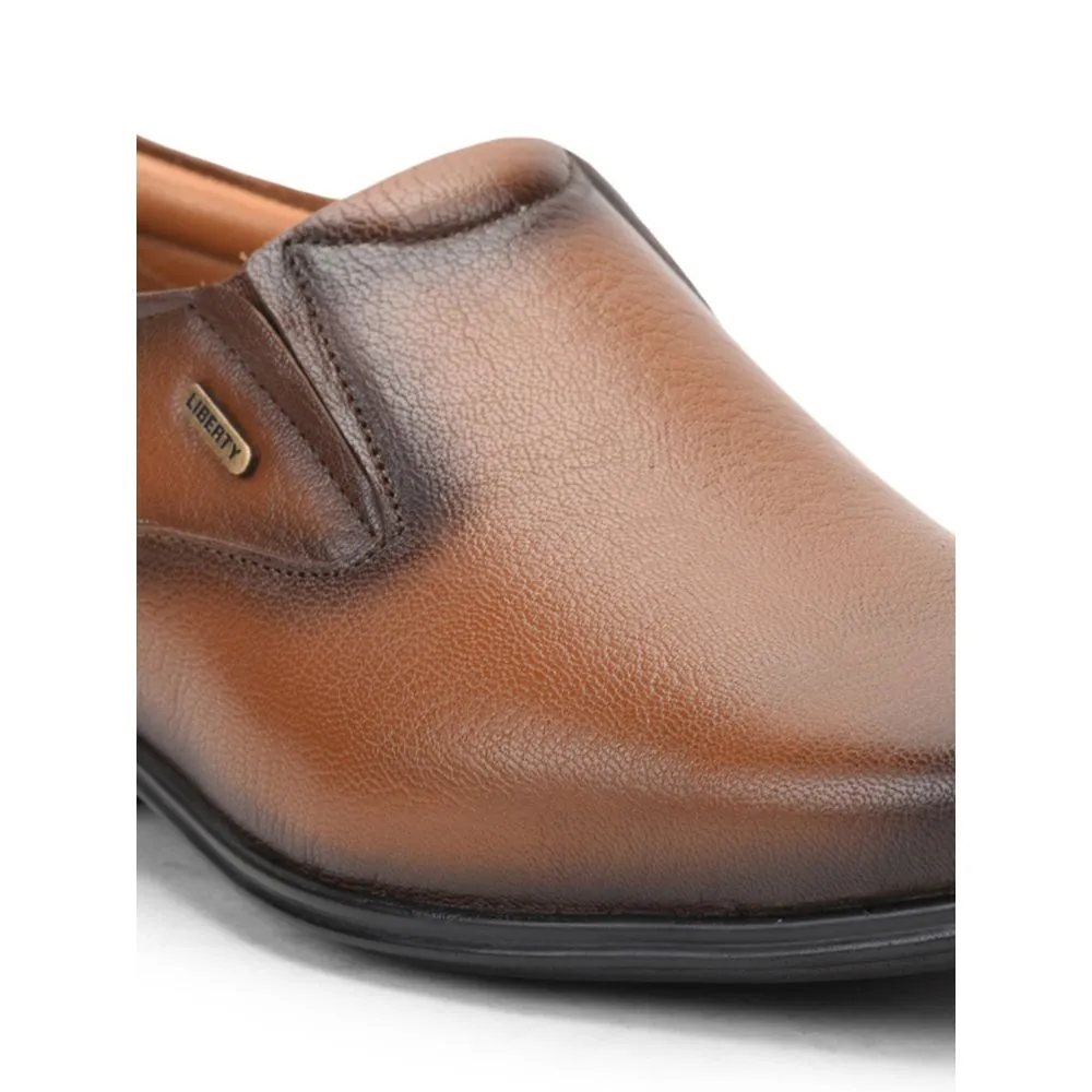 Fortune (Tan) Formal Slip on Shoes For Men Uvl-306 By Liberty